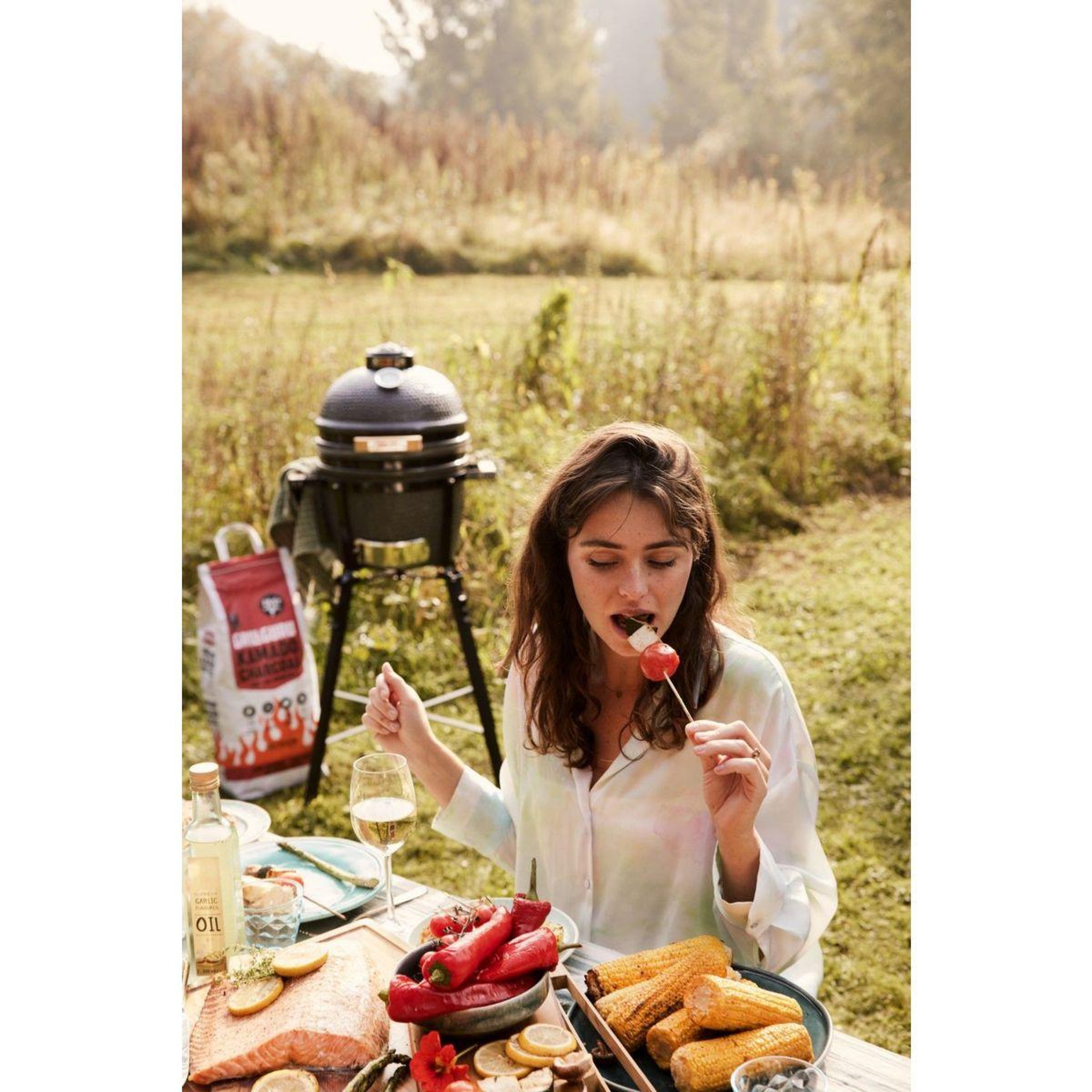 Voir la diapositive 5 : GRILL GURU Kamado ggo223 original compact basic gris à poser 33 cm
