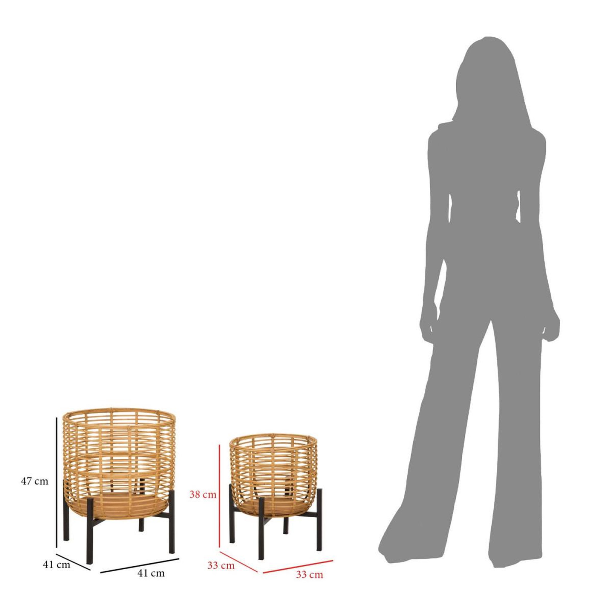 Voir la diapositive 6 : Paris Prix Lot de 2 cache-pots en rotin  elvia  47cm naturel
