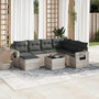 Voir la diapositive 1 : VIDAXL Salon de jardin 8 pcs avec coussins gris clair resine tressee