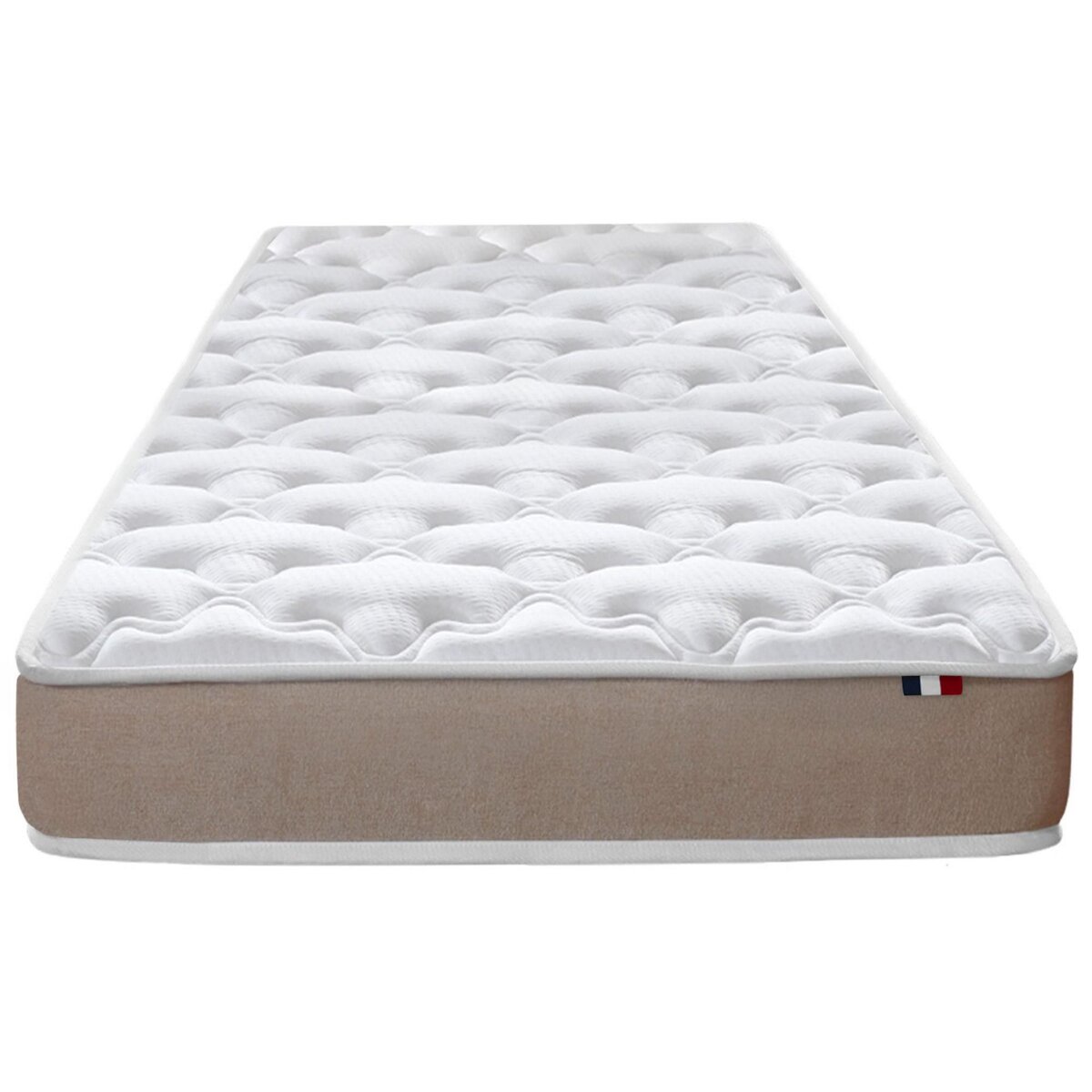 IDLITERIE Ensemble Matelas Mousse Haute Résilience ESSENCE + Latex 3 zones +Sommier - Made in France