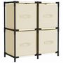 Voir la diapositive 2 : VIDAXL Armoire de rangement 4 paniers en tissu Crème 63x30x71 cm Acier