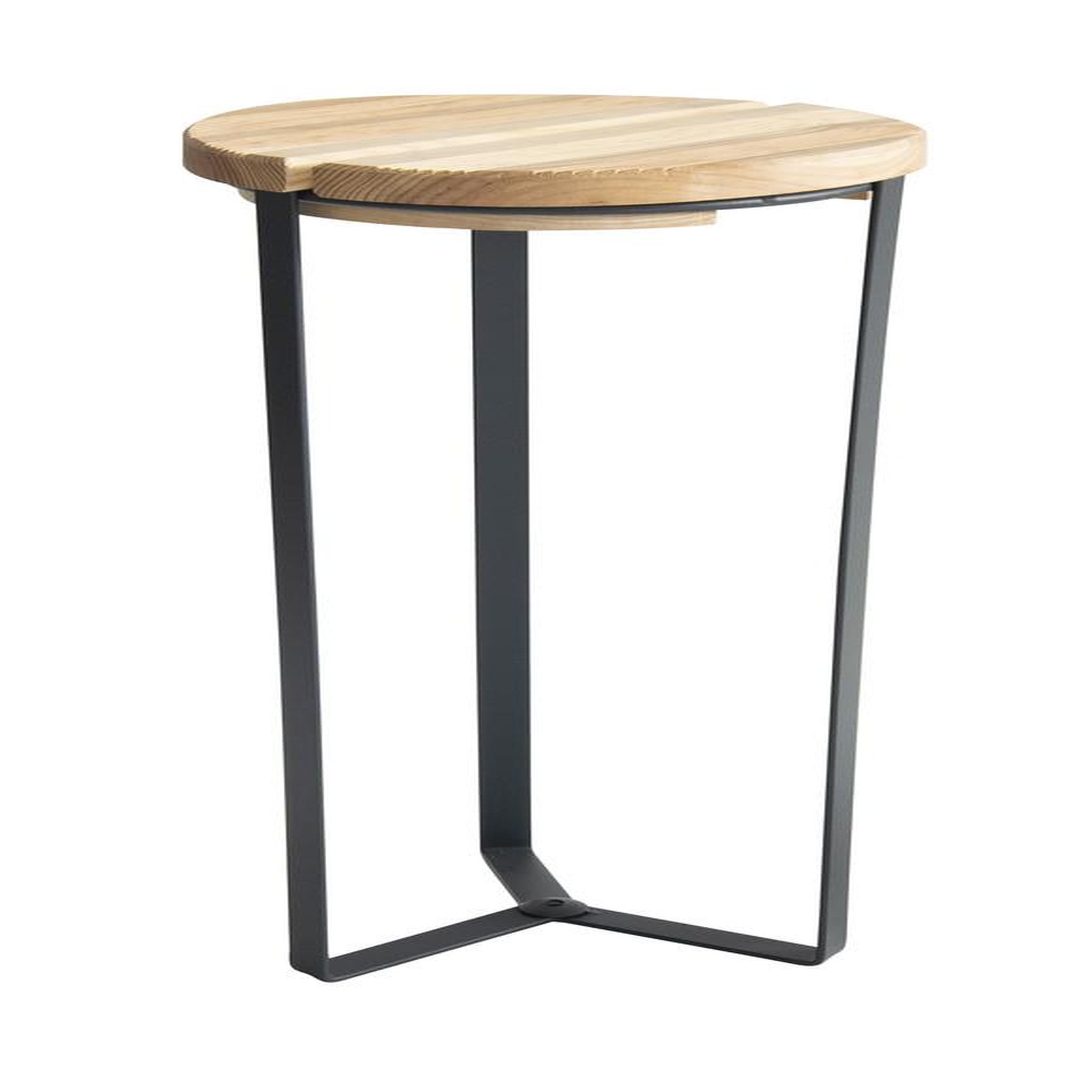 CENTRALE BRICO Sellette industrielle haute fer plat plateau bois - 50x29 - acier époxy