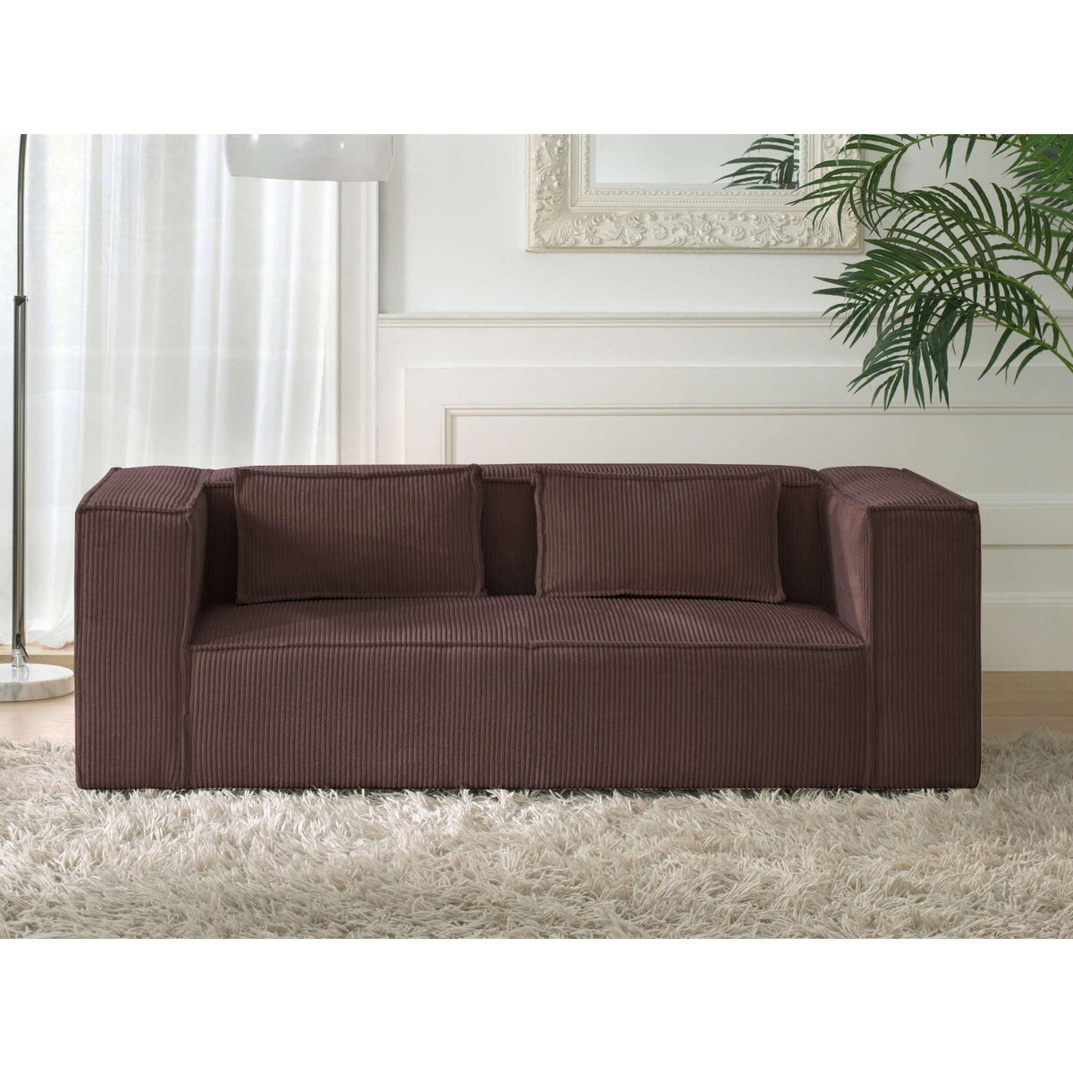 LISA DESIGN Stella - canapé fixe 2 places - en velours côtelé - style contemporain