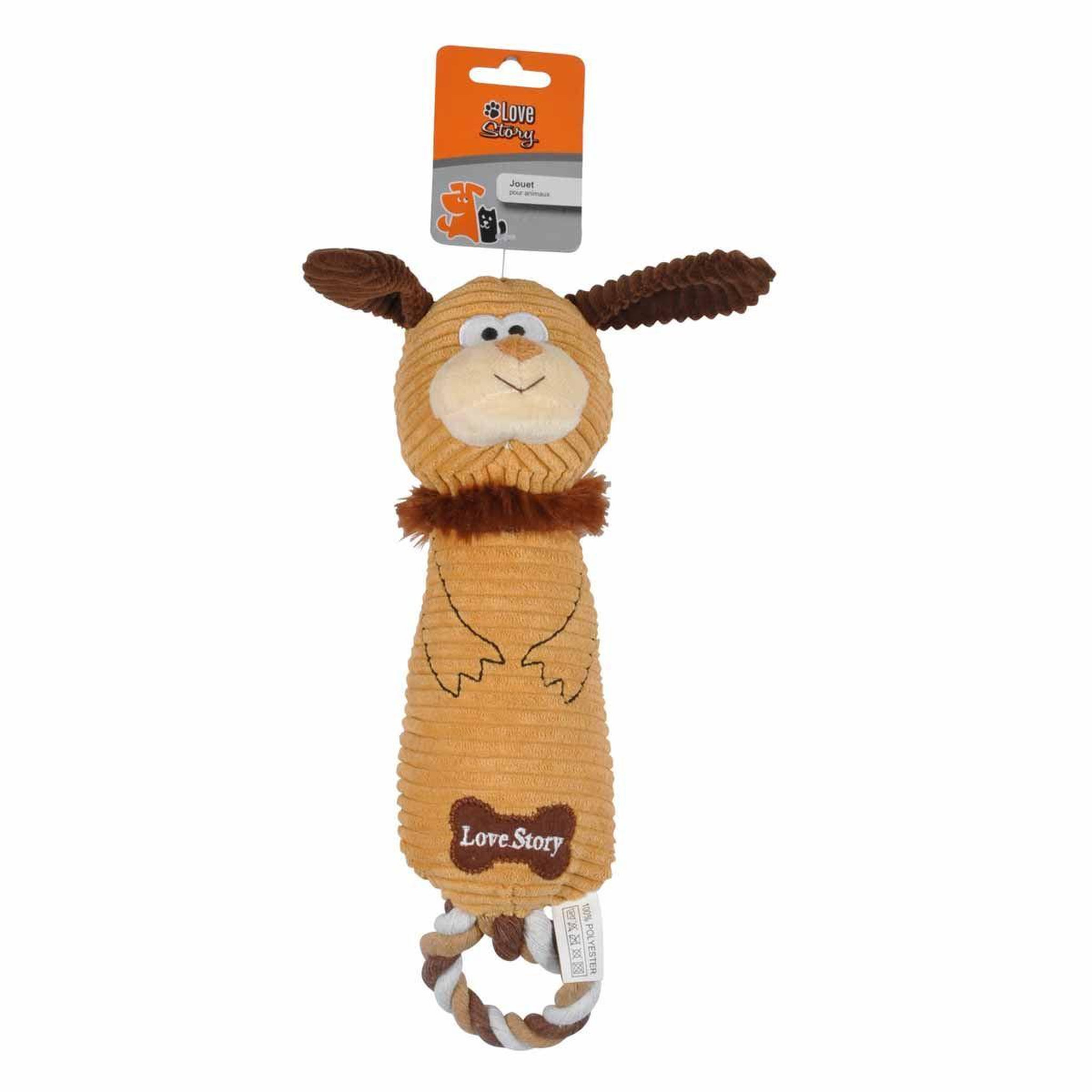 Voir la diapositive 2 : HOMEA Peluche pour chien  chien  34cm marron