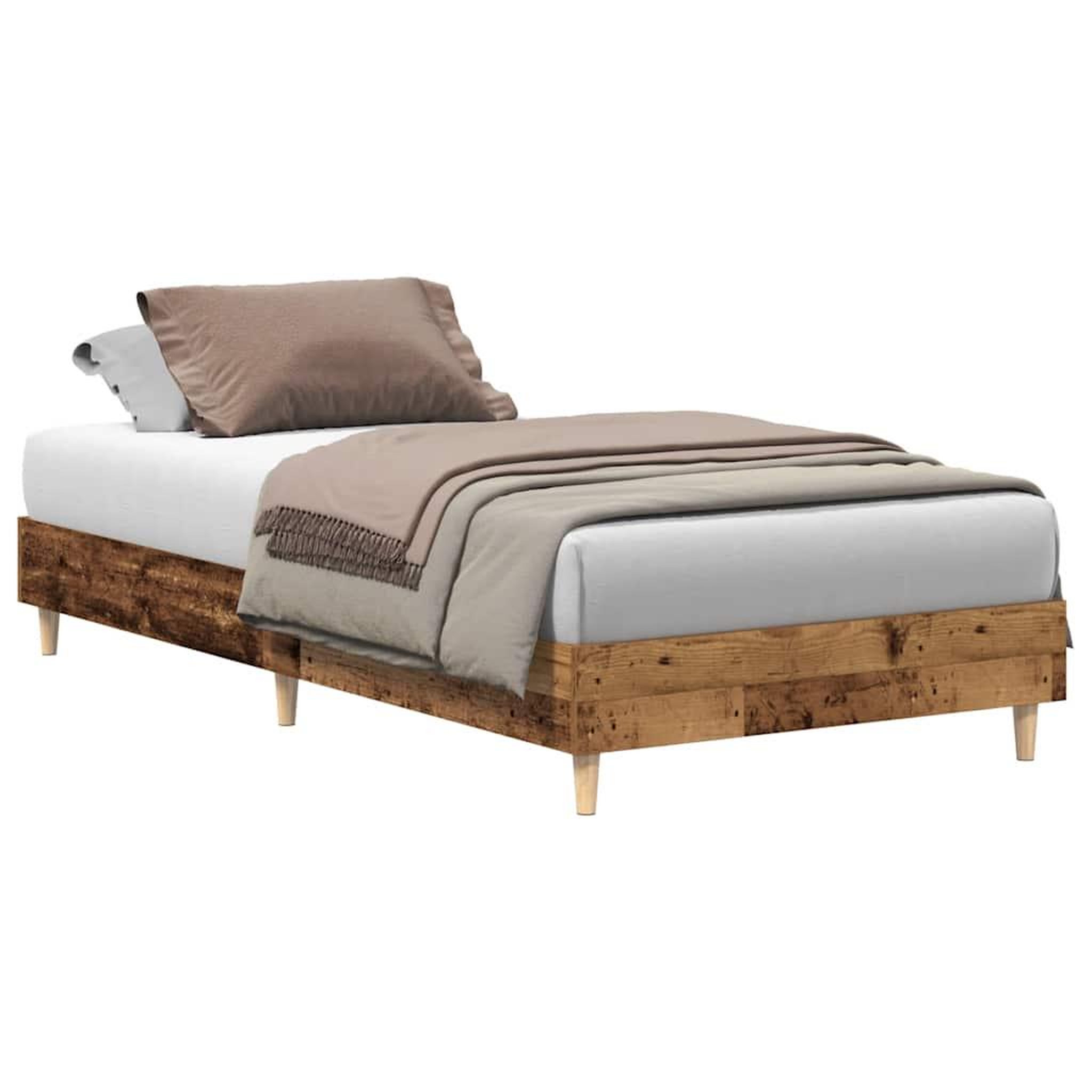 Voir la diapositive 2 : VIDAXL Cadre de lit sans matelas vieux bois 100x200 cm bois ingenierie