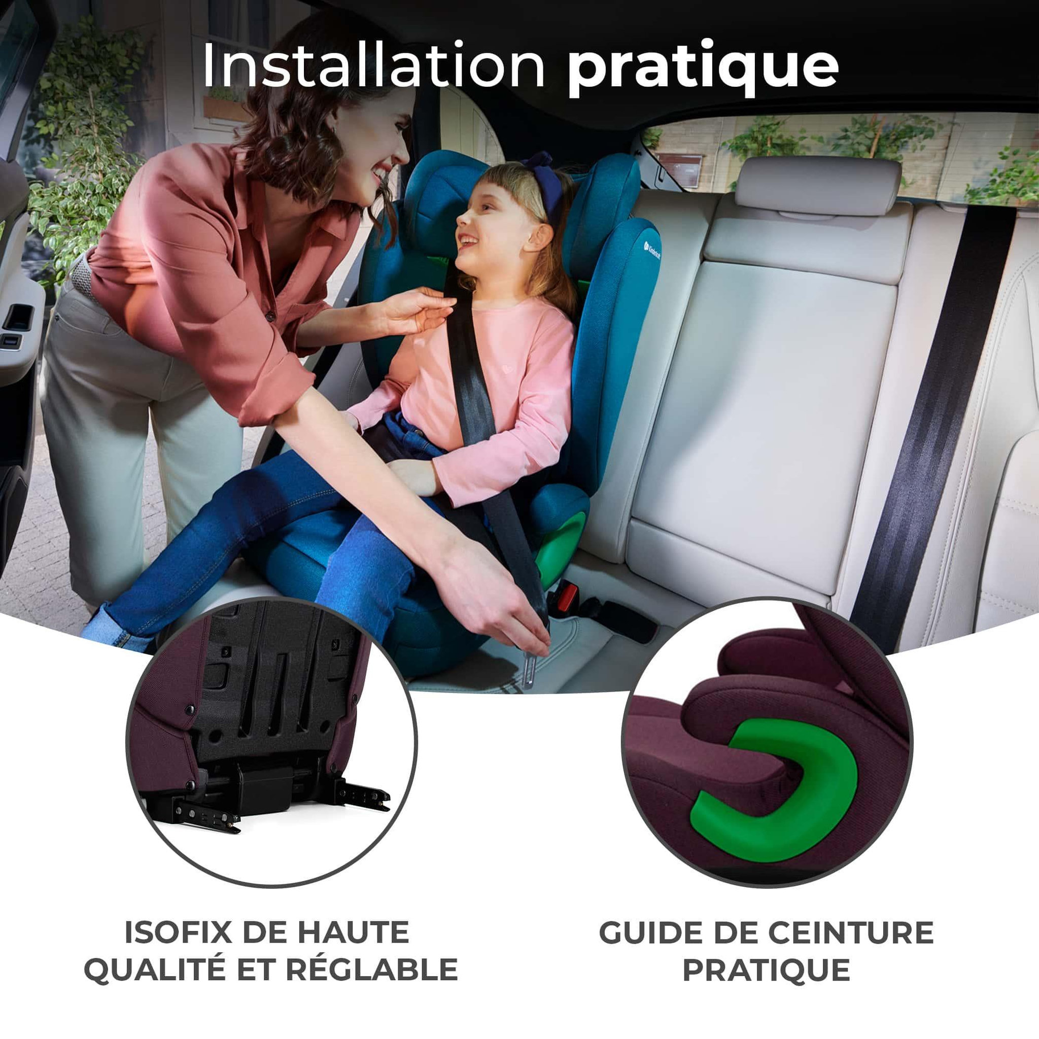 Voir la diapositive 4 : KINDERKRAFT Rehausseur auto isofix groupe 2 3 siege reglable