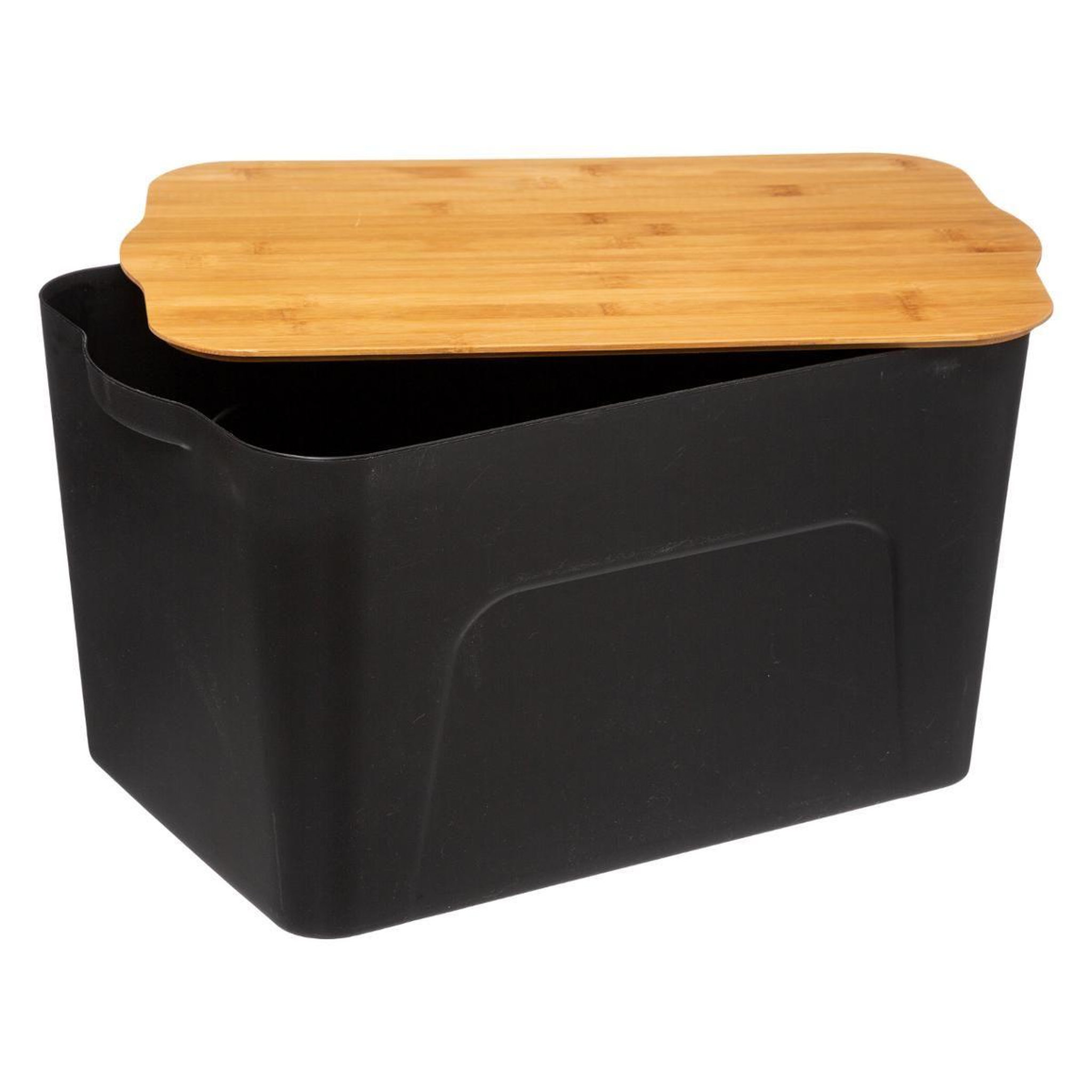 Voir la diapositive 2 : FIVE Boîte de rangement  marco  24l noir & naturel
