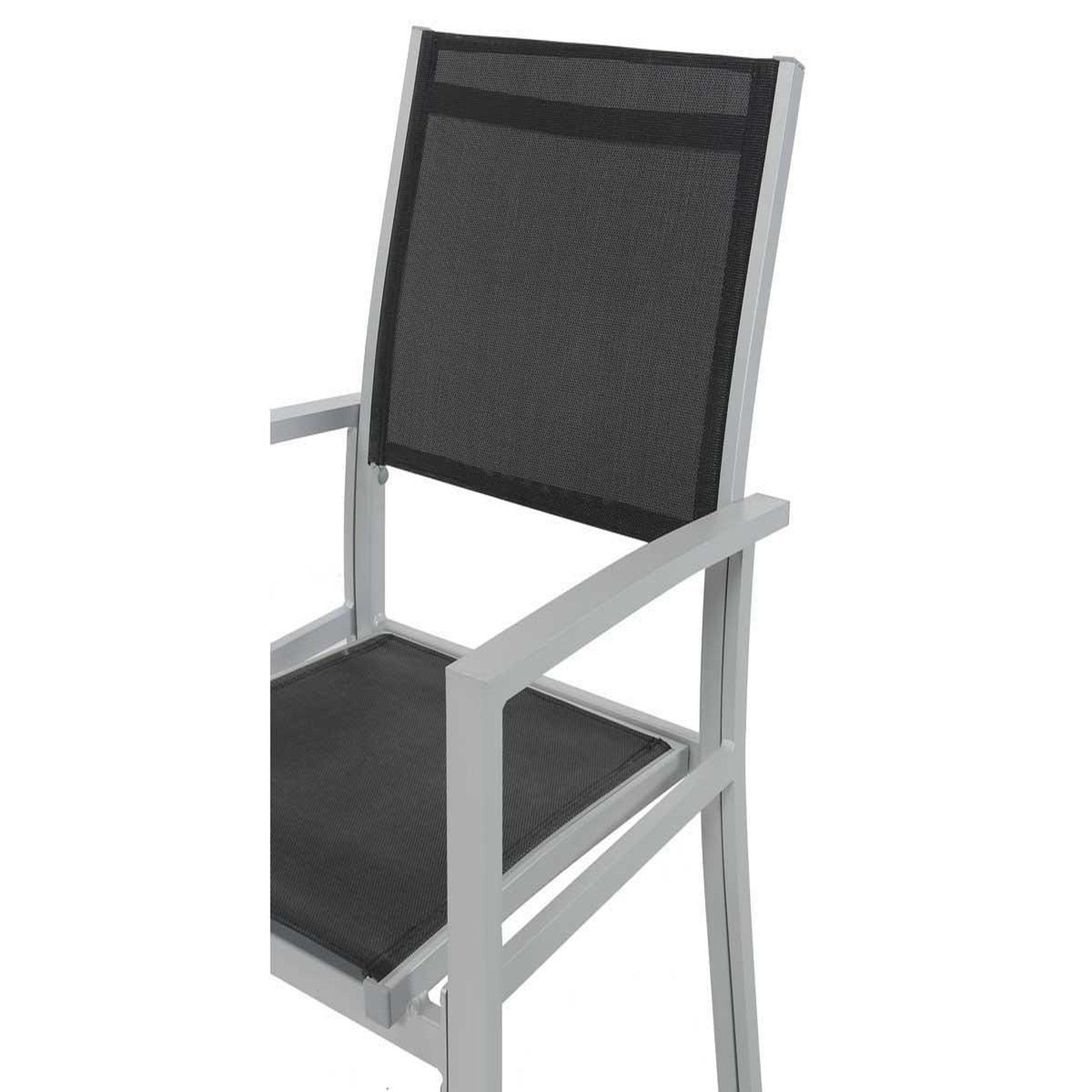 Voir la diapositive 2 : Habitat et Jardin Fauteuil jardin alu/textilène  tropic  - phoenix - noir - lot de 2