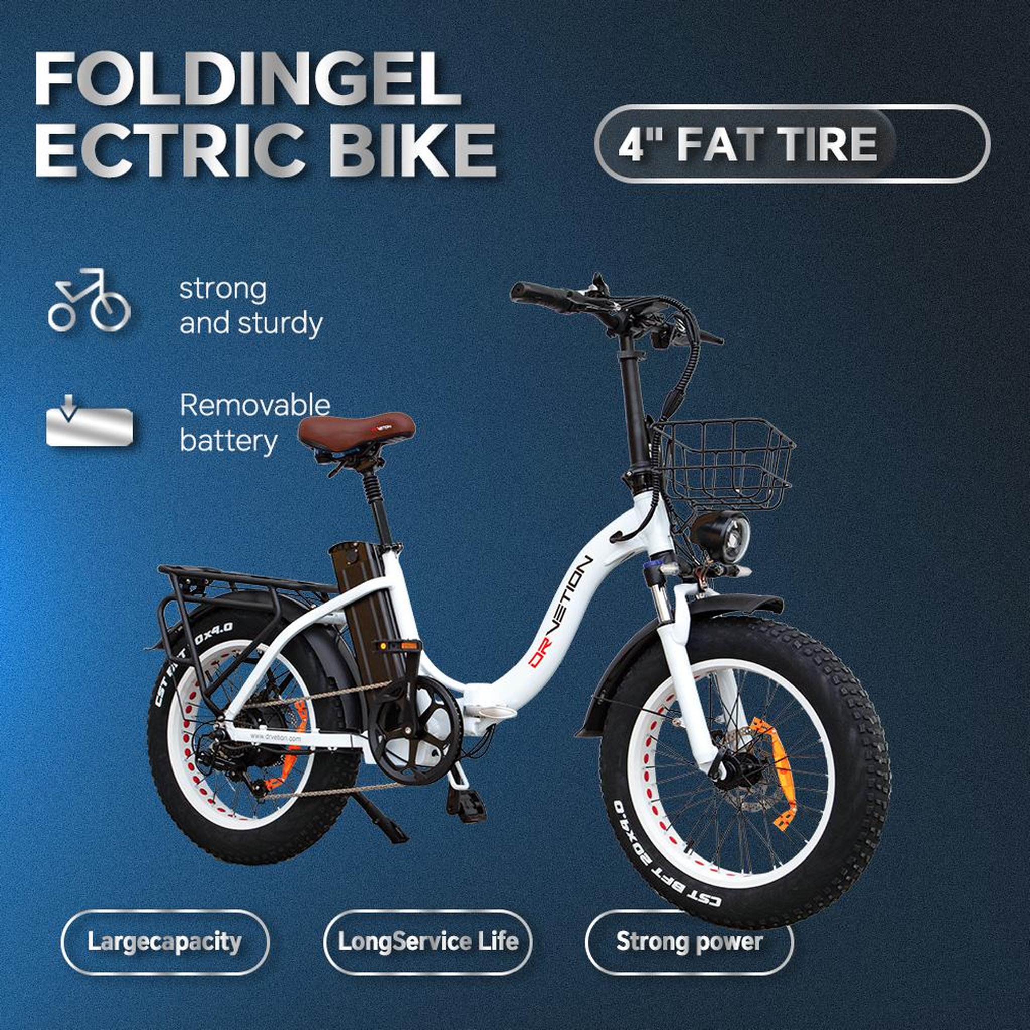 Voir la diapositive 4 : DRVETION Vélo électrique fat bike drvetion ct20
