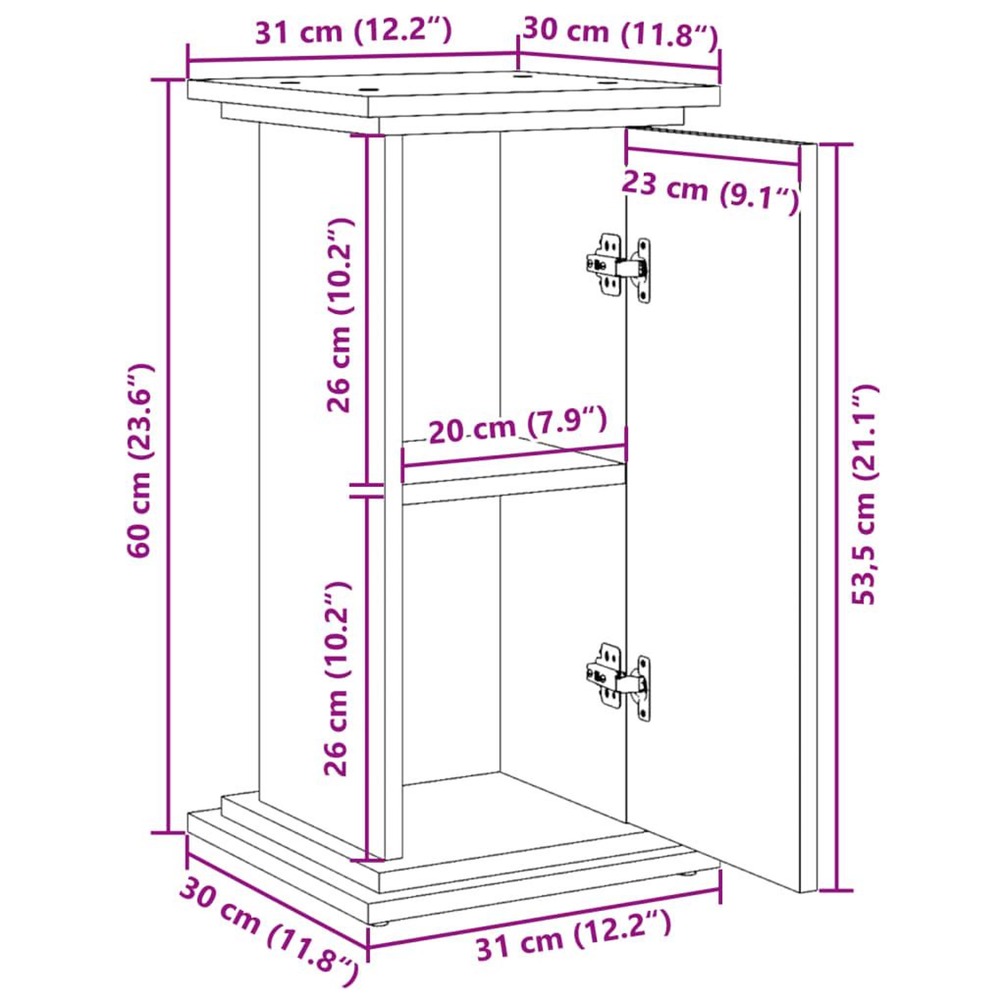 Voir la diapositive 6 : VIDAXL Piedestal avec rangement vieux bois bois d'ingenierie