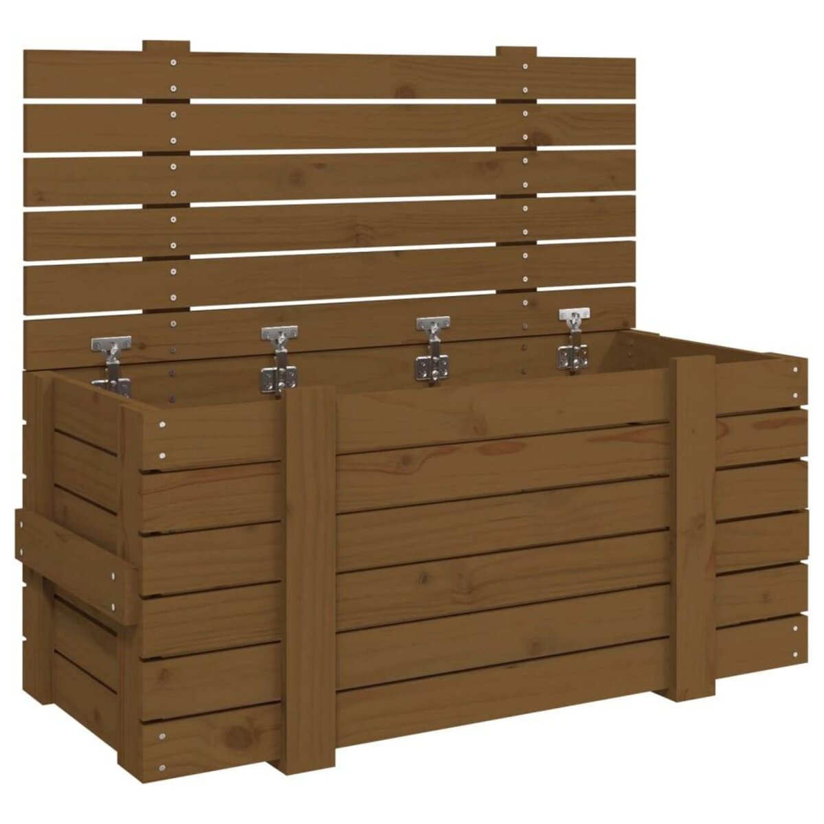 VIDAXL Boîte de rangement Marron miel 91x40,5x42 cm Bois massif pin