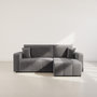 Voir la diapositive 5 : BEST MOBILIER Nicole - canapé d'angle réversible 5 places convertible avec coffre en tissu