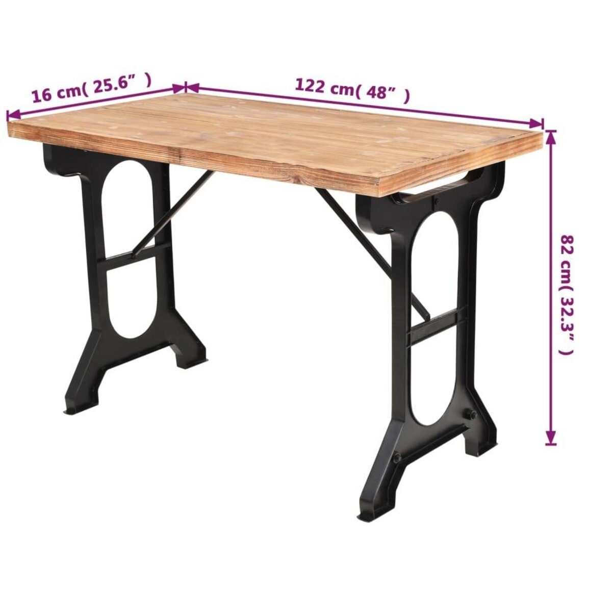 VIDAXL Table a manger dessus en bois de sapin massif 122x65x82 cm