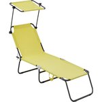 Habitat et Jardin Bain de soleil pliable  Lazy  - Avec pare soleil - Jaune