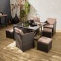 SWEEEK Salon de jardin 4-8 places – Vabo – table encastrable