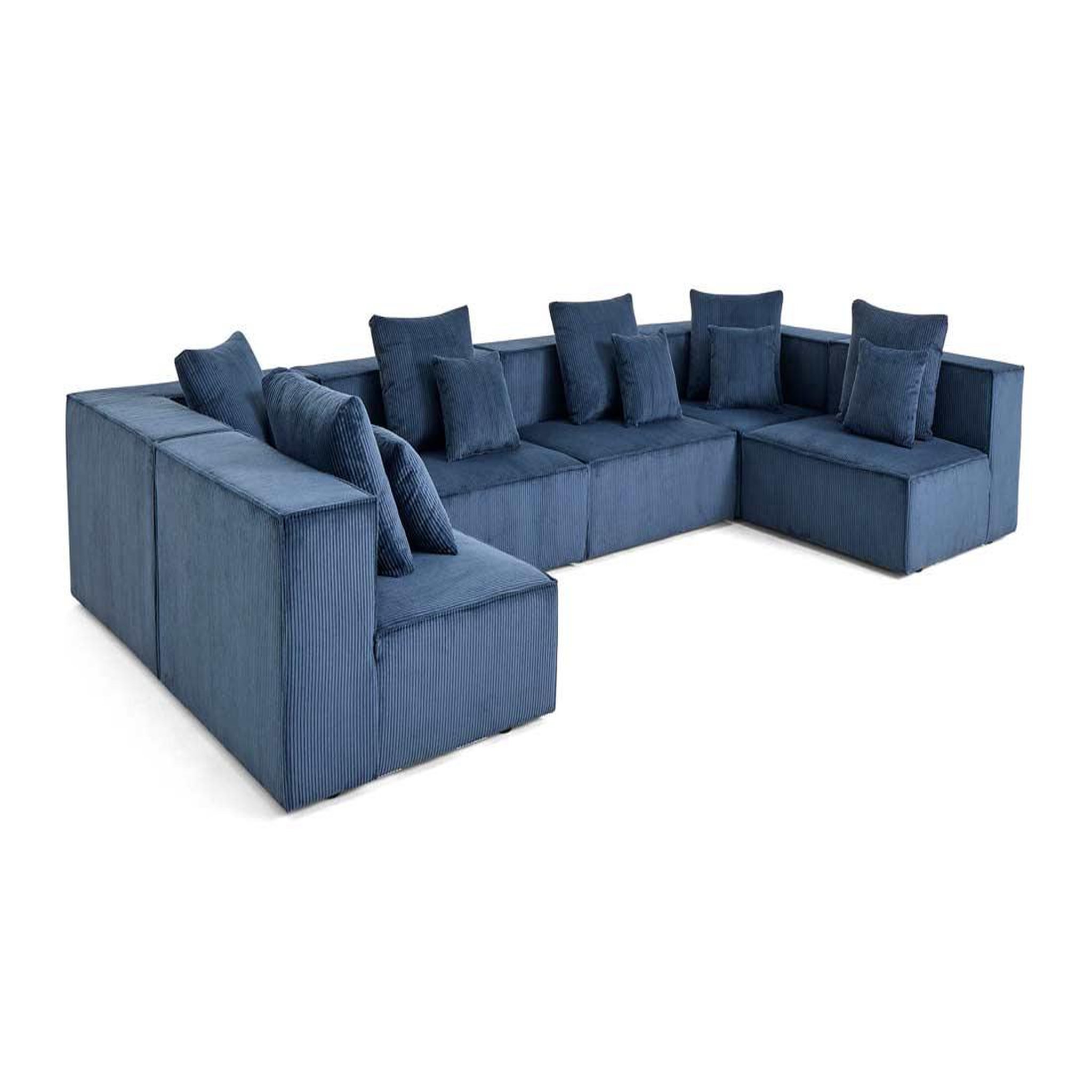 Voir la diapositive 5 : BEST MOBILIER Colombine - canapé modulable panoramique - 7 places - en velours côtelé