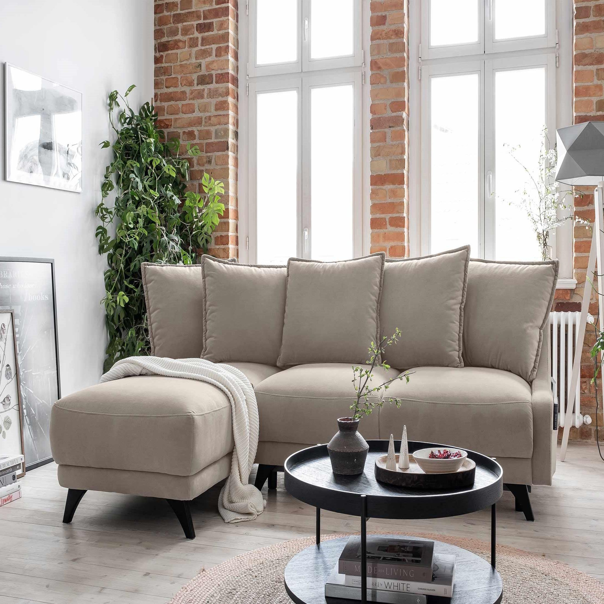 Voir la diapositive 1 : BEST MOBILIER Royal - canapé d'angle gauche - 4 places - convertible avec coffre - en velours