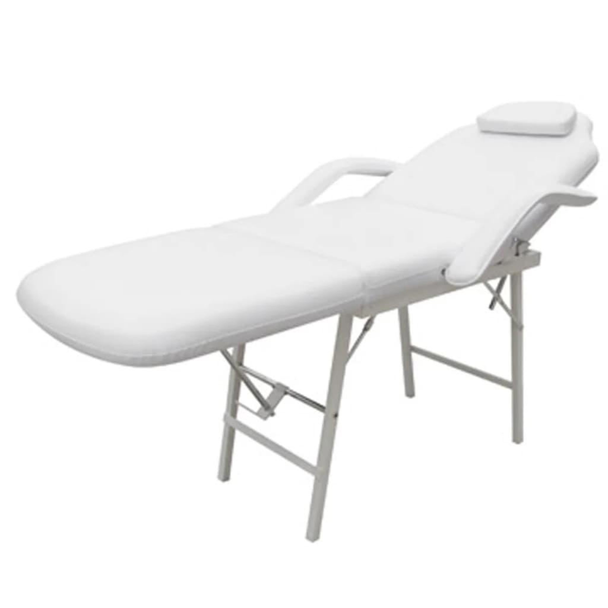 Voir la diapositive 2 : VIDAXL Fauteuil de massage pour traitement facial Simili-cuir Blanc