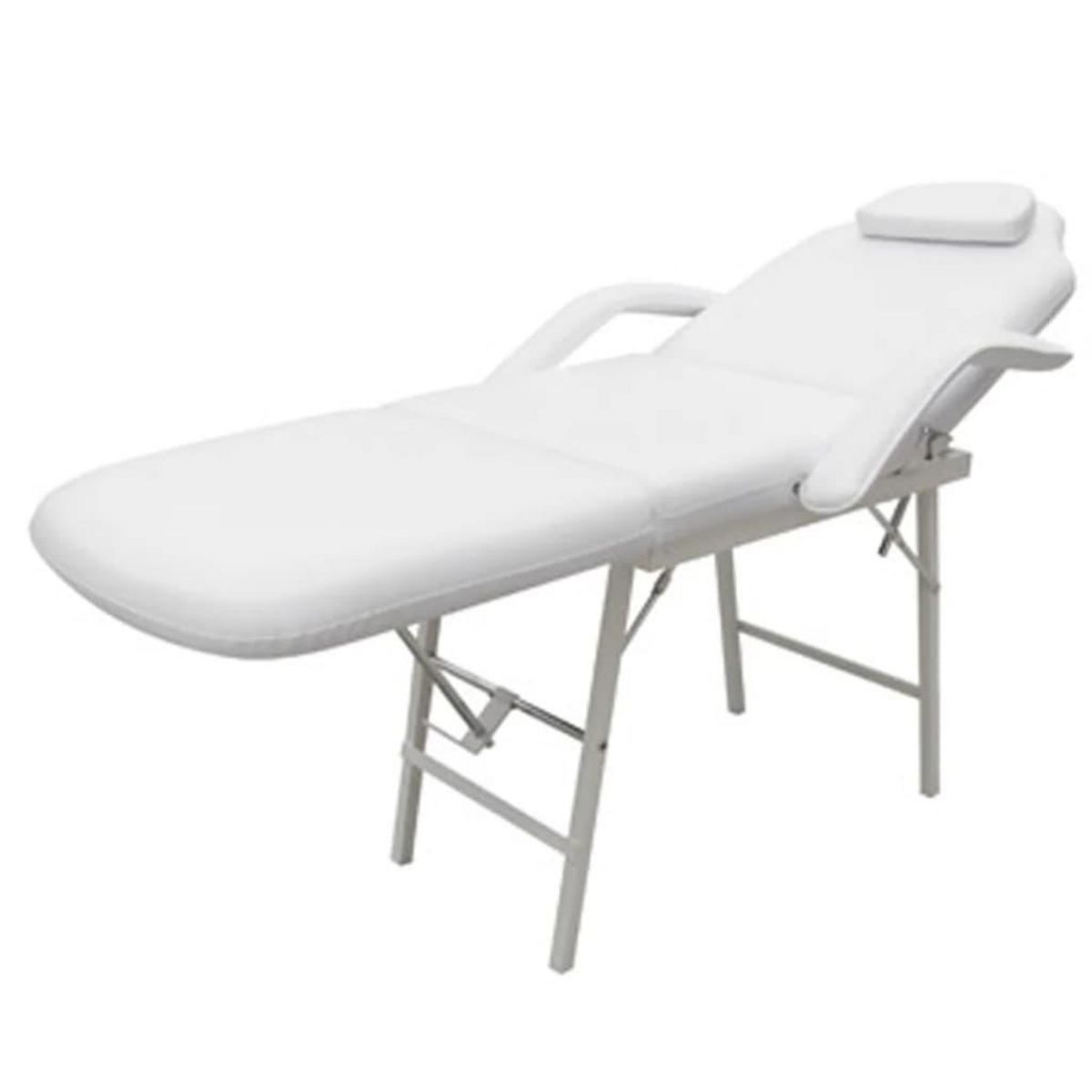 VIDAXL Fauteuil de massage pour traitement facial Simili-cuir Blanc