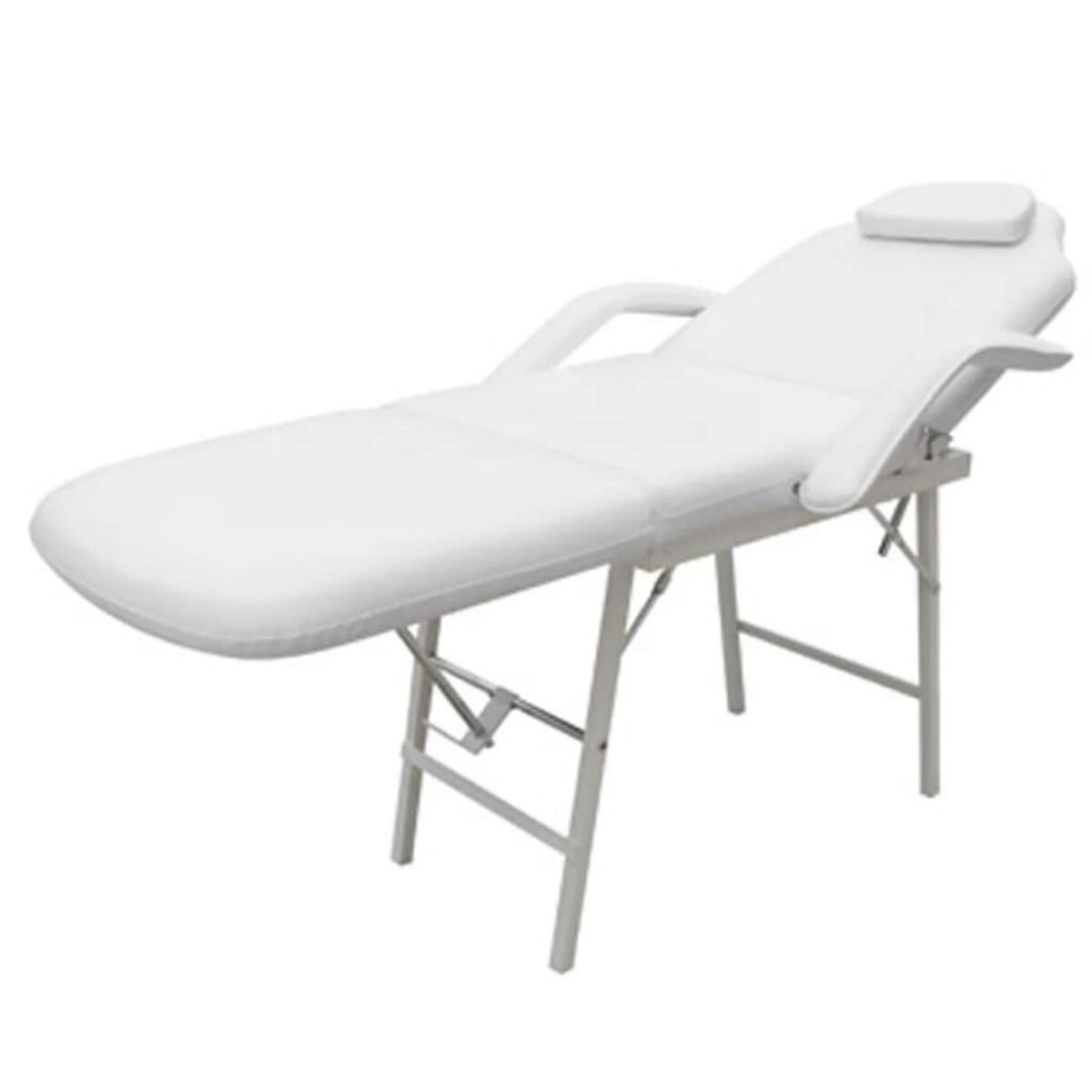 VIDAXL Fauteuil de massage pour traitement facial Simili-cuir Blanc