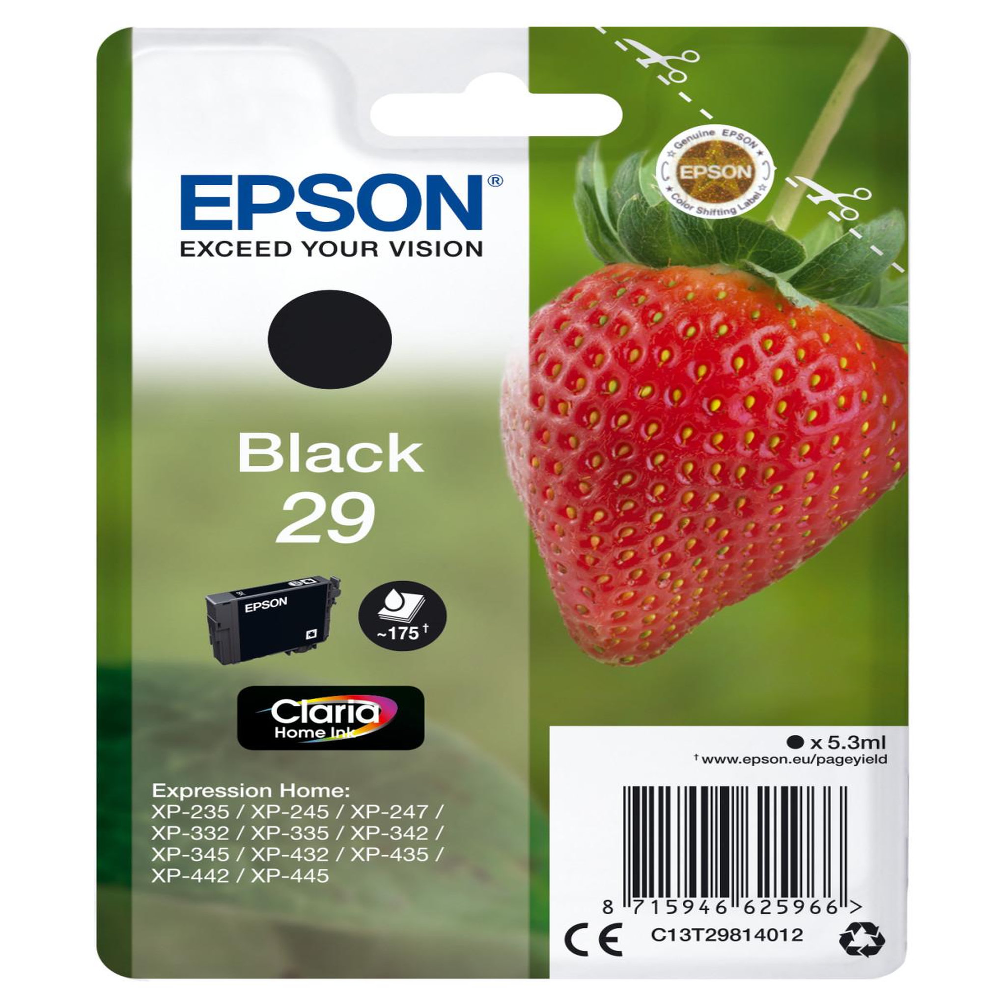 Voir la diapositive 2 : Epson Epson strawberry cartouche  fraise  29 - encre claria home n