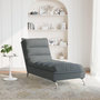 Voir la diapositive 3 : VIDAXL Chaise longue avec coussins gris fonce tissu