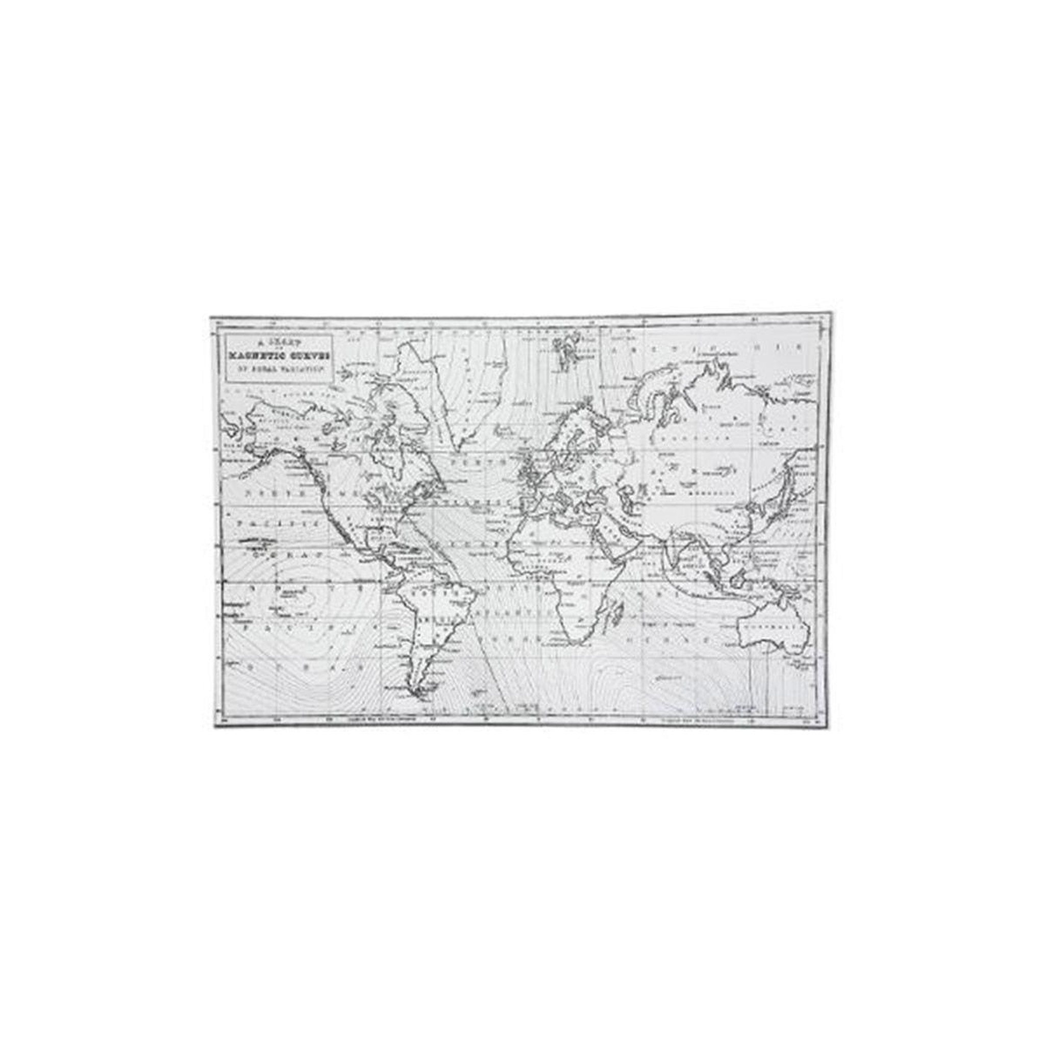 Voir la diapositive 1 : ATMOSPHERA Set de table anti-dérapant  monde  30x45cm noir & blanc