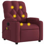 Voir la diapositive 2 : VIDAXL Fauteuil de massage inclinable Rouge bordeaux Tissu