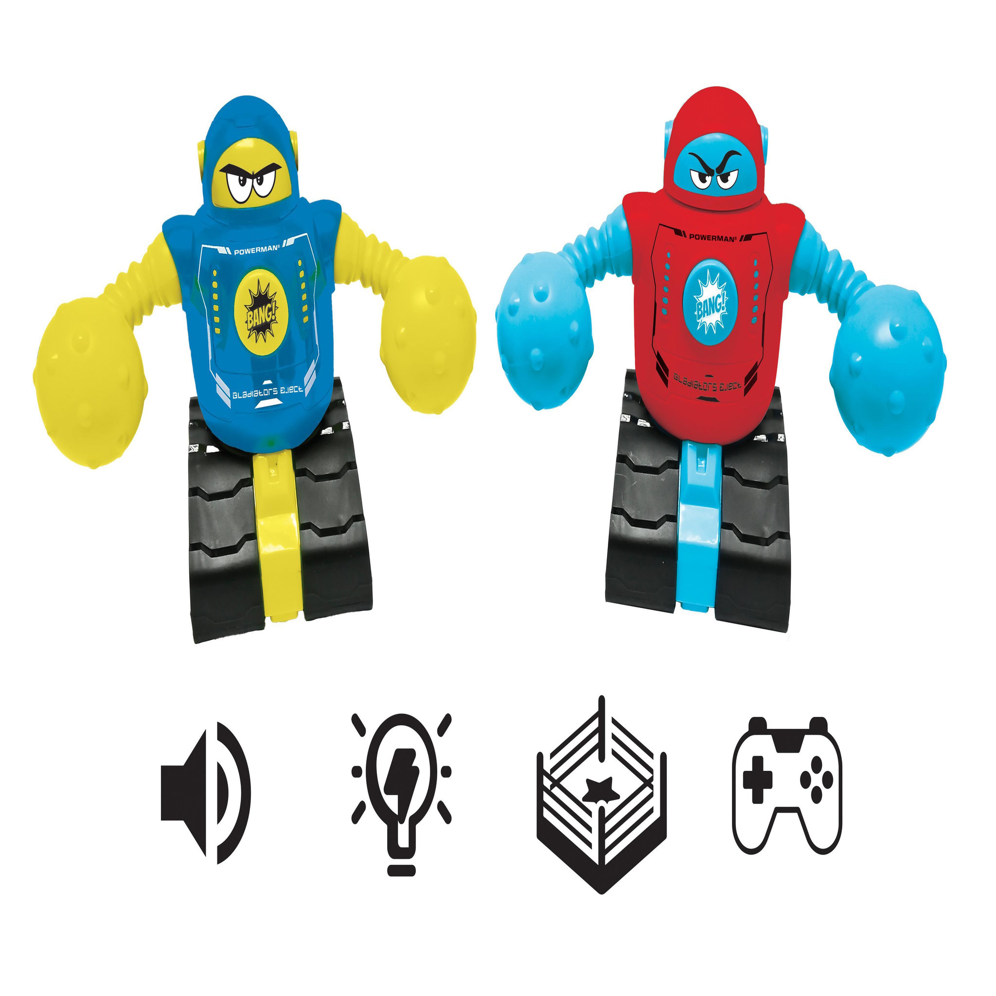 Voir la diapositive 2 : Lexibook POWERMAN® FIGHTERS – Ensemble de 2 Robots Combattants avec Figurines Éjectables, Effets de Lumière et de Son