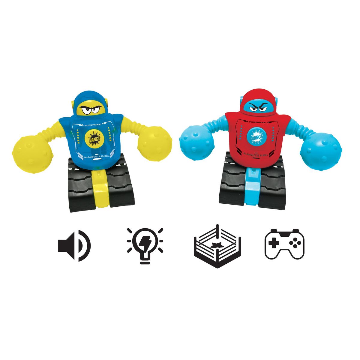Lexibook POWERMAN® FIGHTERS – Ensemble de 2 Robots Combattants avec Figurines Éjectables, Effets de Lumière et de Son