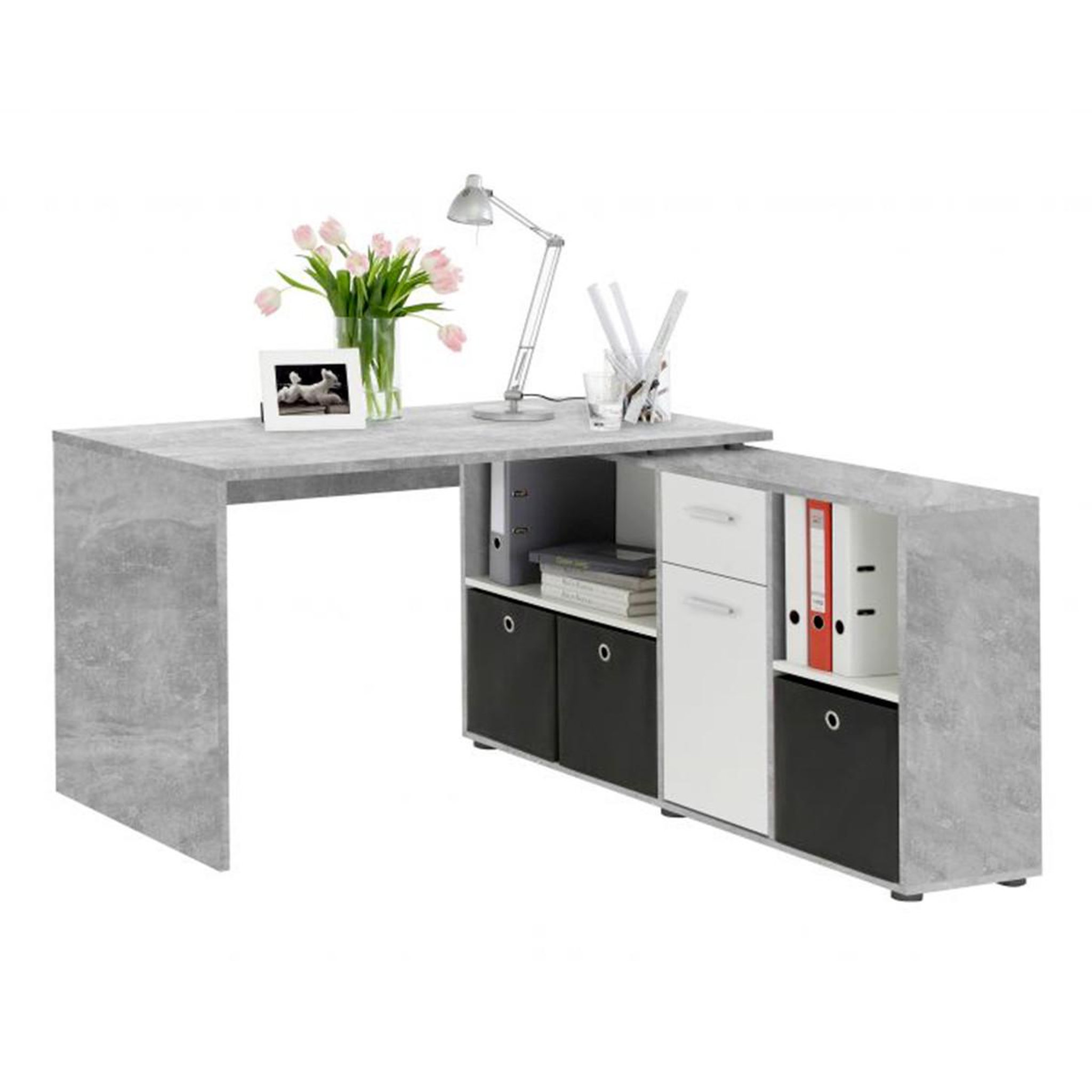 Paris Prix Bureau d'angle réversible  oxela  135cm gris