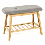 Paris Prix Range-Chaussures & Banc  Emma  60cm Gris