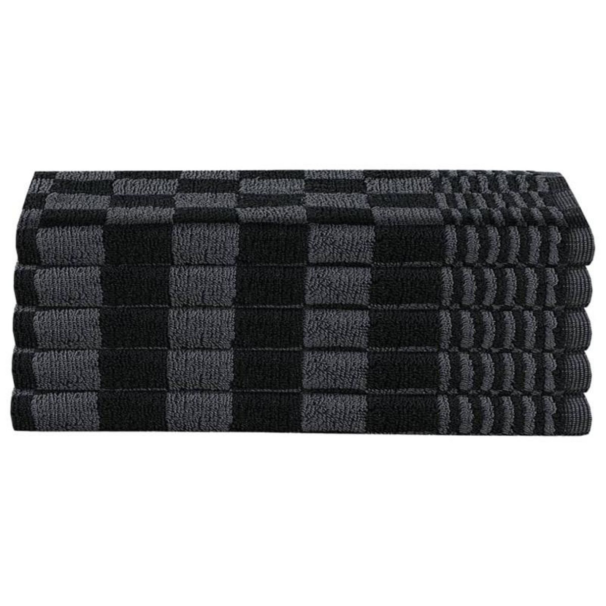 VIDAXL Ensemble de serviettes 10 pcs noir et gris coton