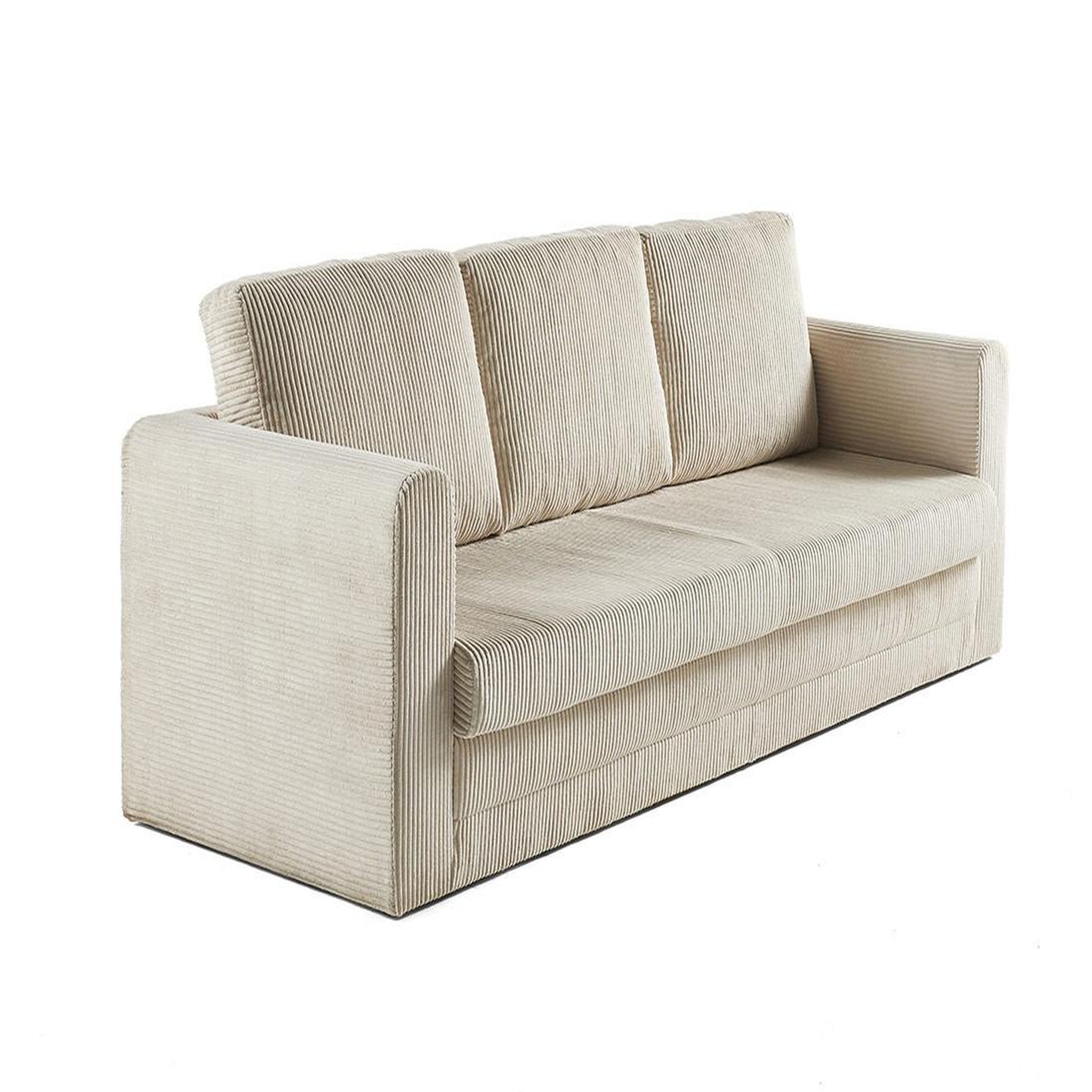 Voir la diapositive 2 : BEST MOBILIER Marilia - canapé 3 places - convertible déplimousse - en velours côtelé