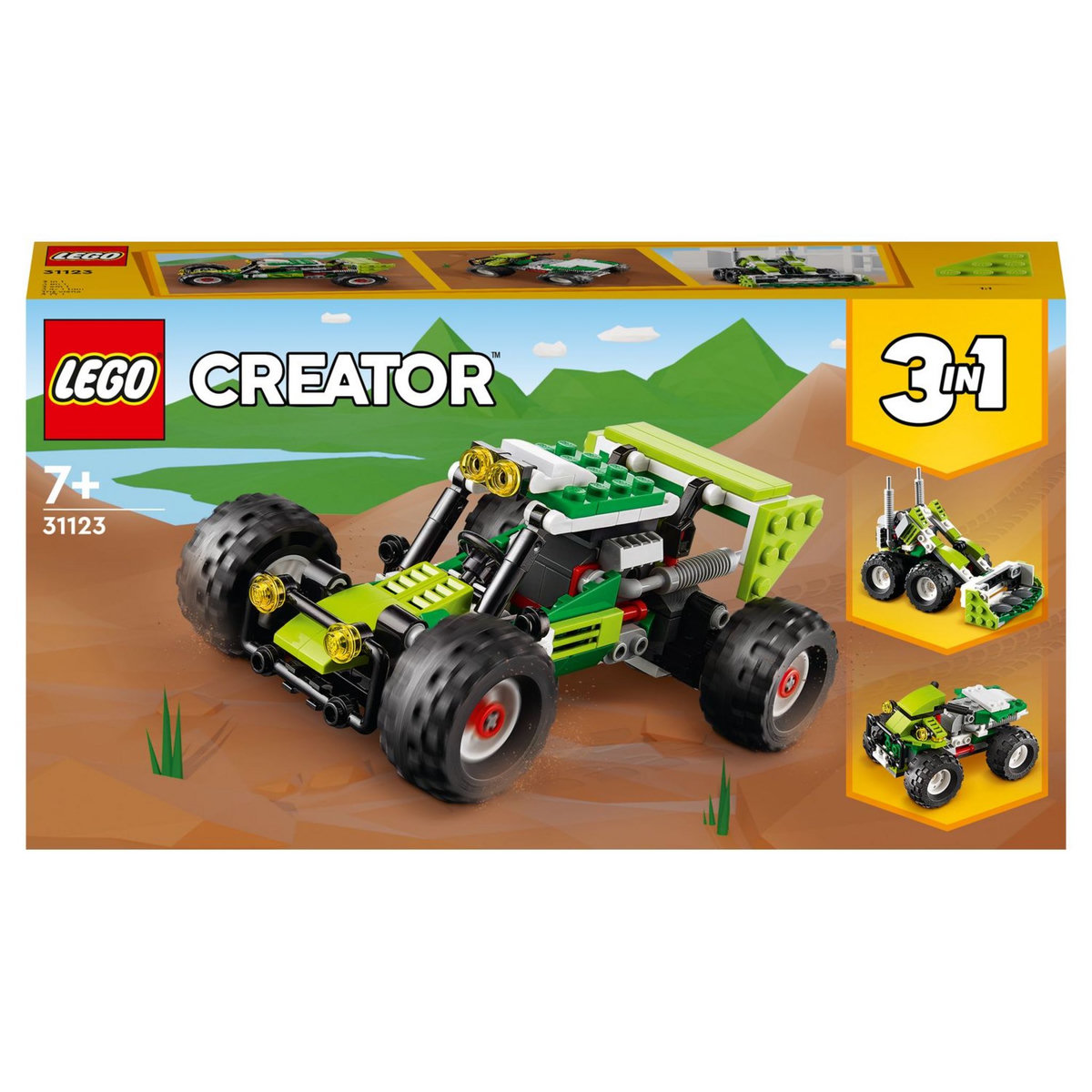 LEGO Creator 31123 Le Buggy Tout-Terrain,  Jouet de Voiture 3 en 1, Jouet Pour Enfants 