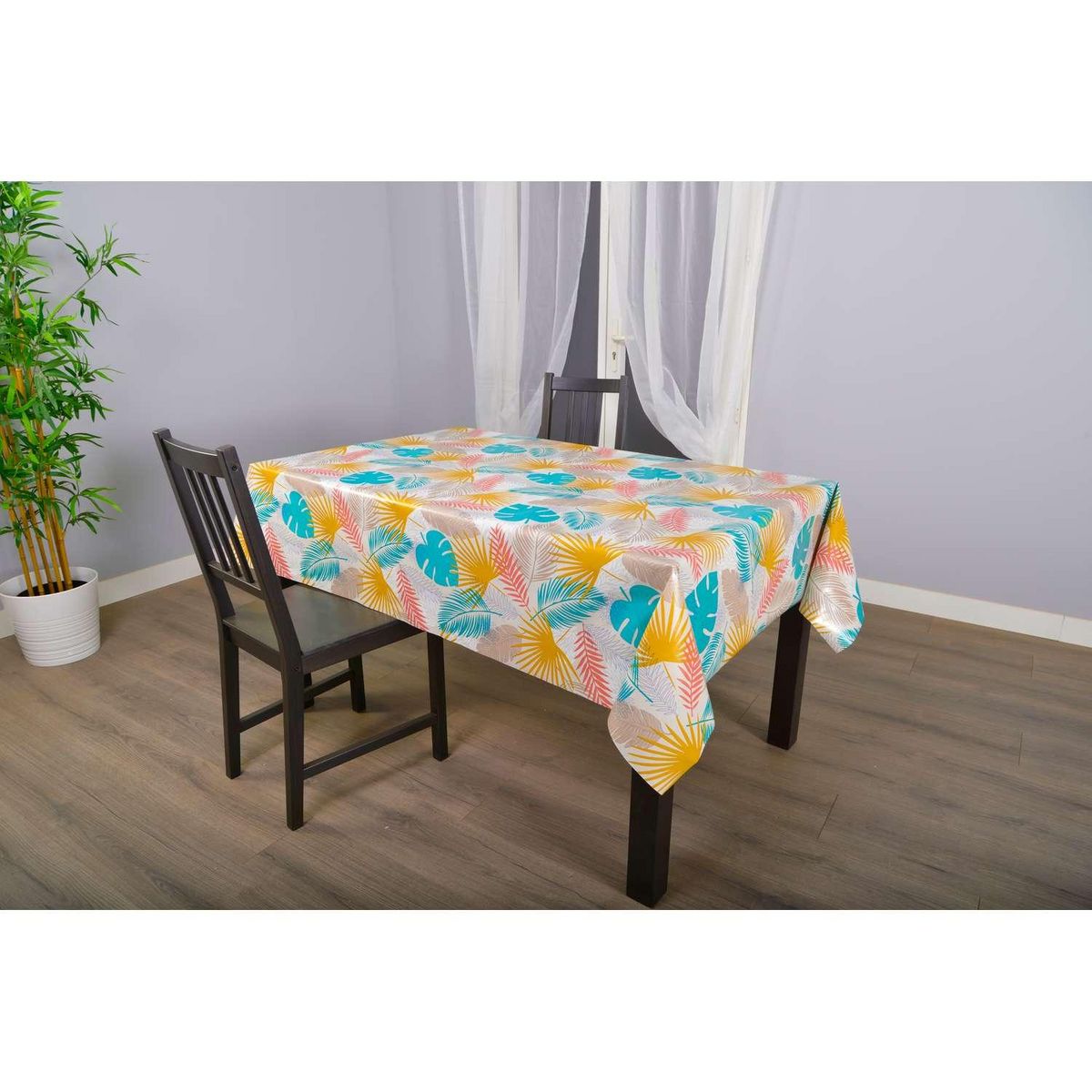 HABITABLE Nappe en toile cirée rectangulaire Galie - 140 x 250 cm - Ecru