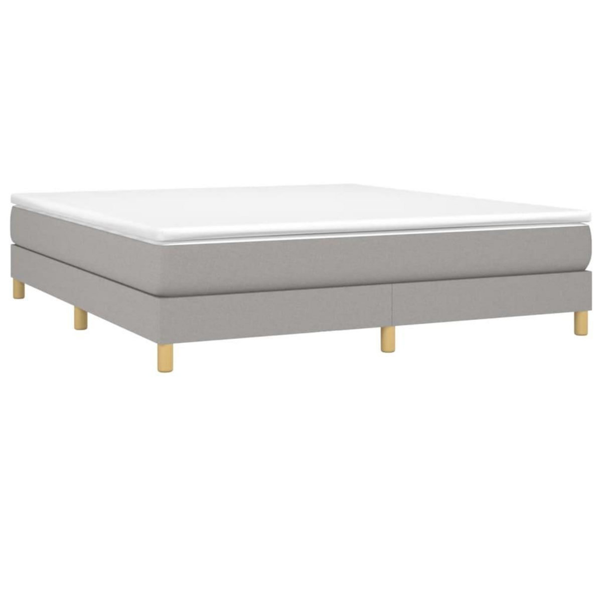 VIDAXL Sommier a lattes de lit avec matelas Gris clair 180x200cm Tissu