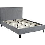 Habitat et Jardin Lit en Velours Cotelé  Ambre  - 140 x 190 - Gris