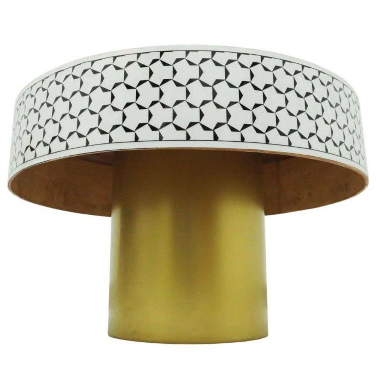 Paris Prix Table Basse Ronde  Géométrique  71cm Noir & Blanc