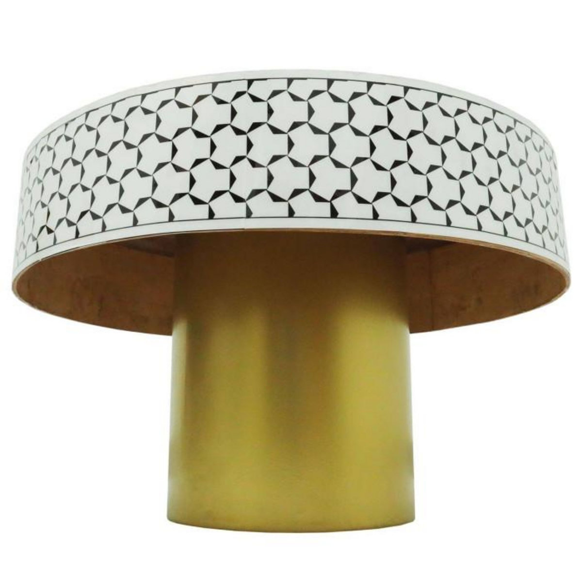 Paris Prix Table Basse Ronde  Géométrique  71cm Noir & Blanc