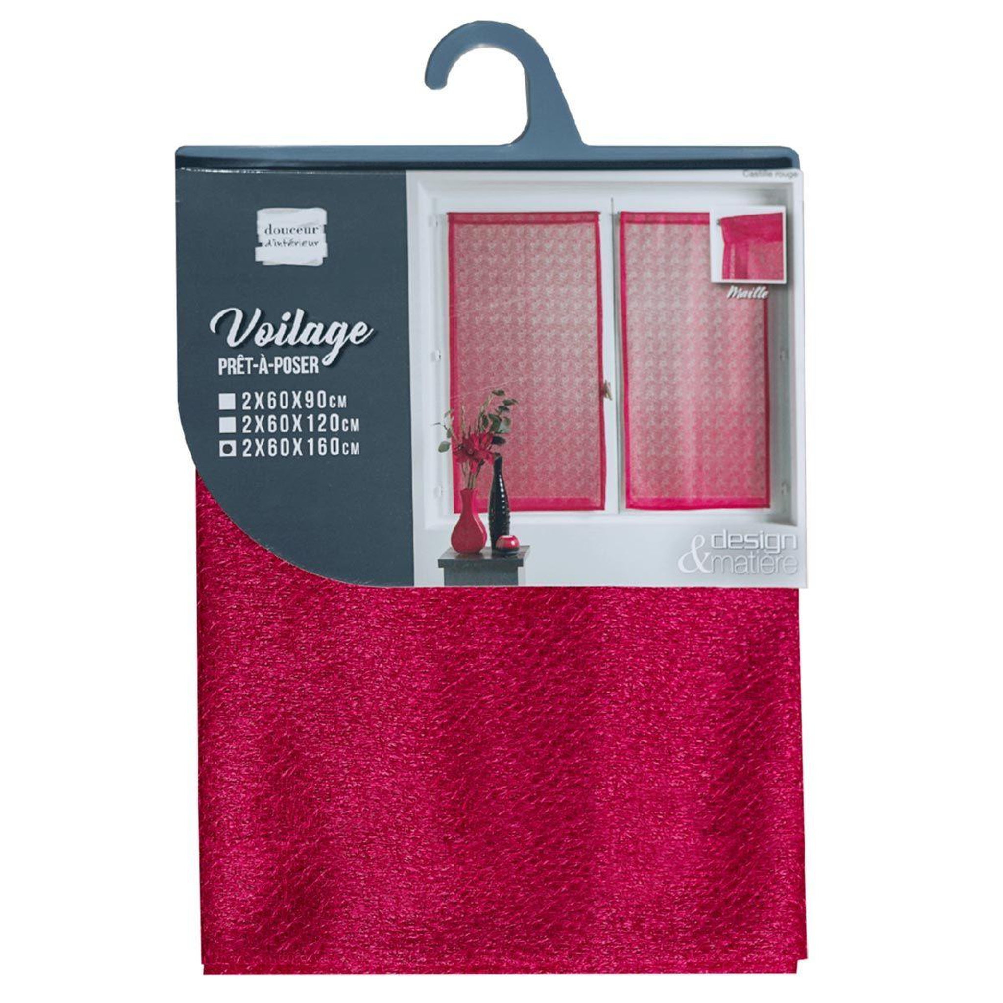Voir la diapositive 4 : Douceur d'Intérieur Paire de voilages  castille  60x160cm rouge
