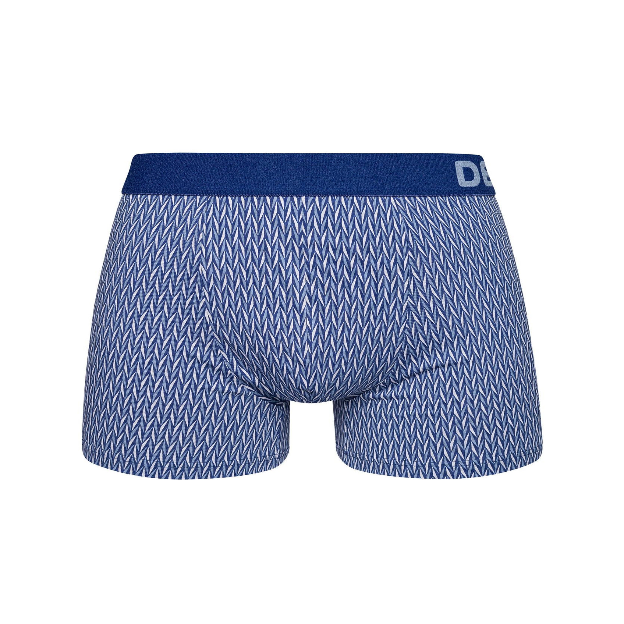 DEDOLES Boxer homme motif jacquard bleu & gris. Coloris disponibles : Multicolore