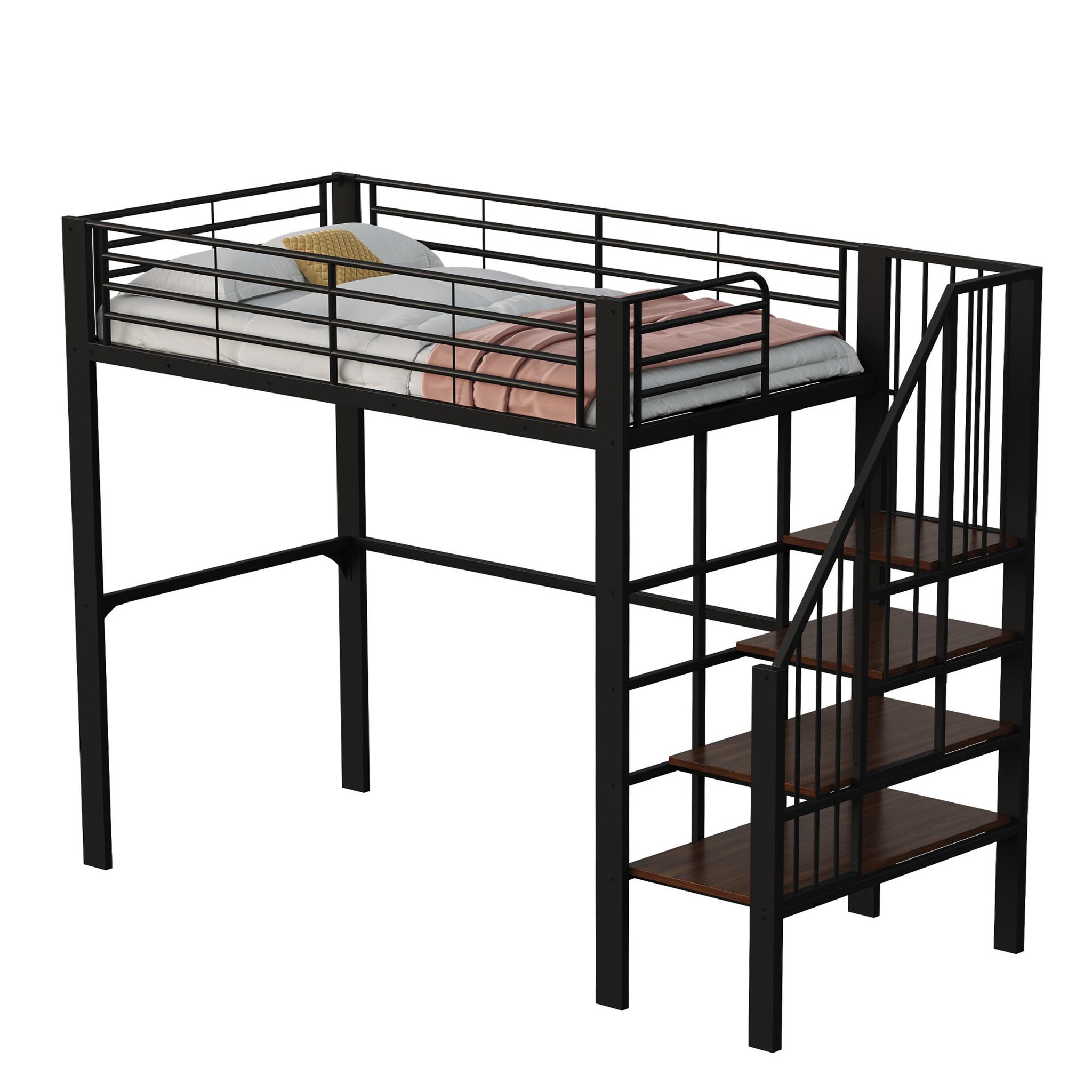 MERAX Lit mezzanine. Coloris disponibles : Noir