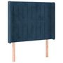 Voir la diapositive 2 : VIDAXL Tete de lit avec oreilles Bleu fonce 103x16x118/128 cm Velours