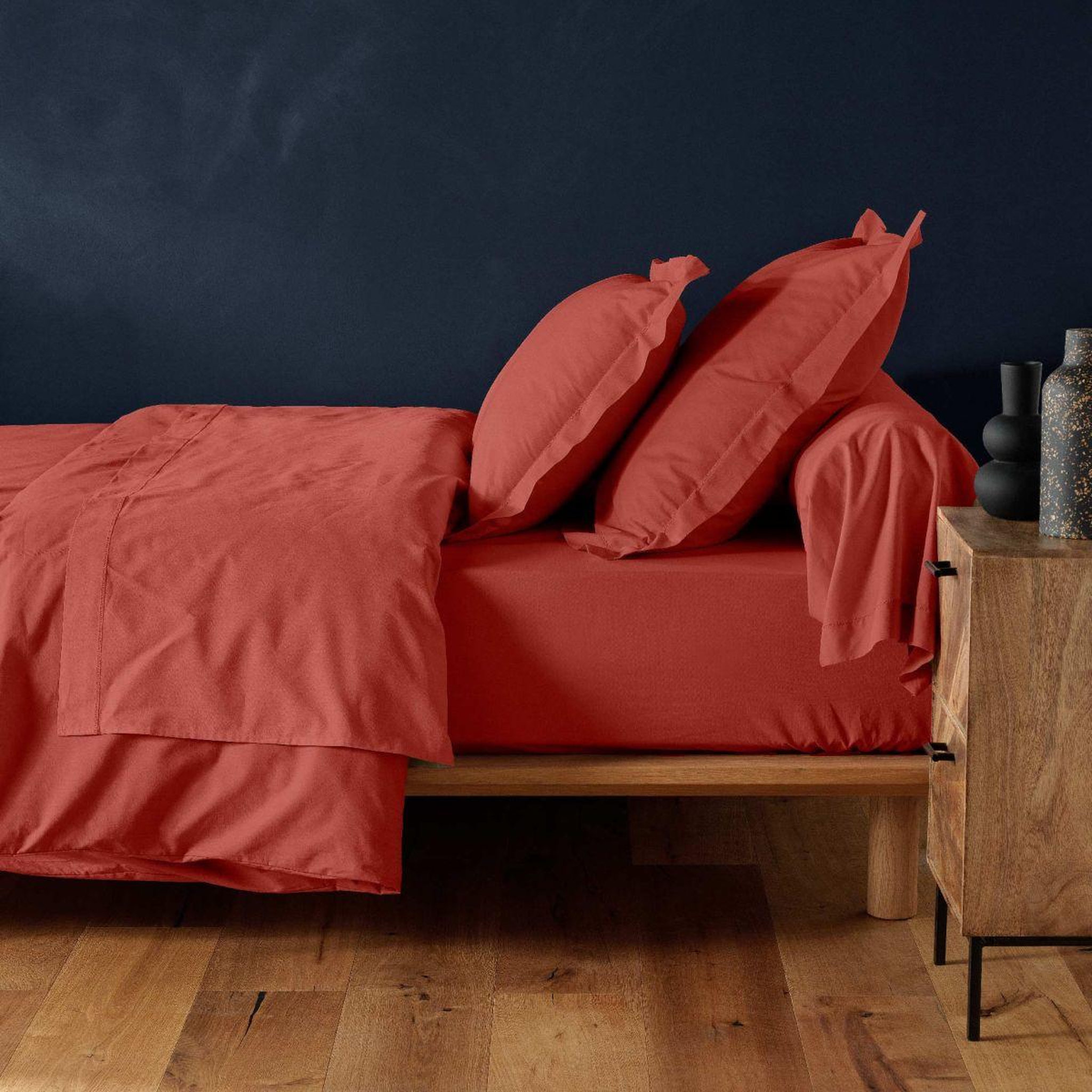 Voir la diapositive 4 : Douceur d'Intérieur Drap housse  lina  160x200cm terracotta