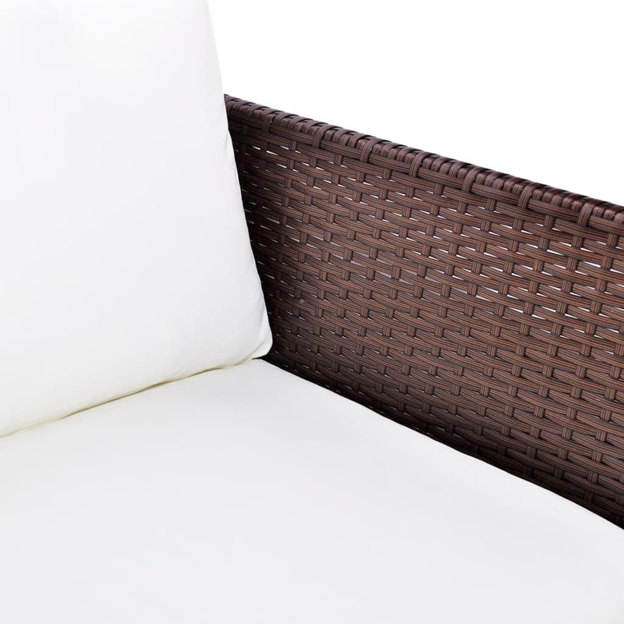 Voir la diapositive 4 : VIDAXL Salon de jardin 3 pcs avec coussins resine tressee marron