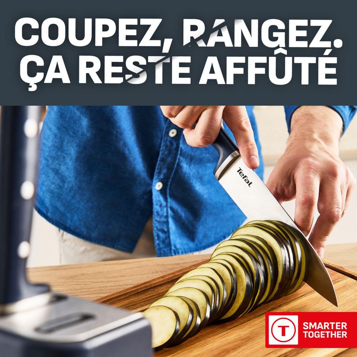 TEFAL Bloc couteaux EverSharp Pro 16.5cm avec aiguiseur