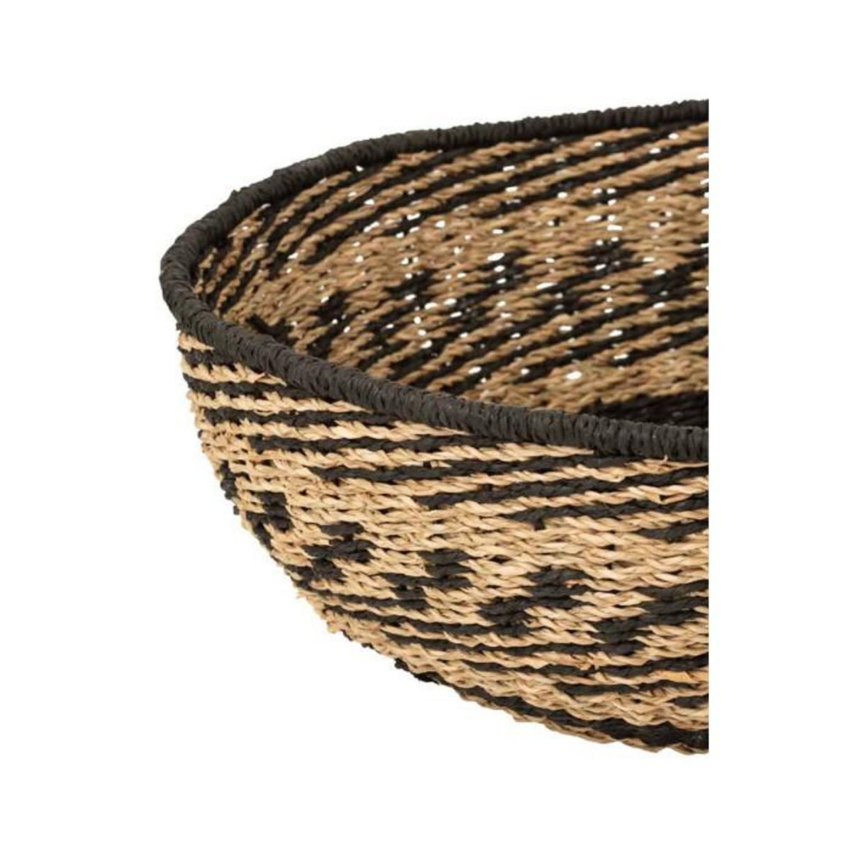 Paris Prix Lot de 2 Coupelles Déco  Zostère  46cm Noir & Beige