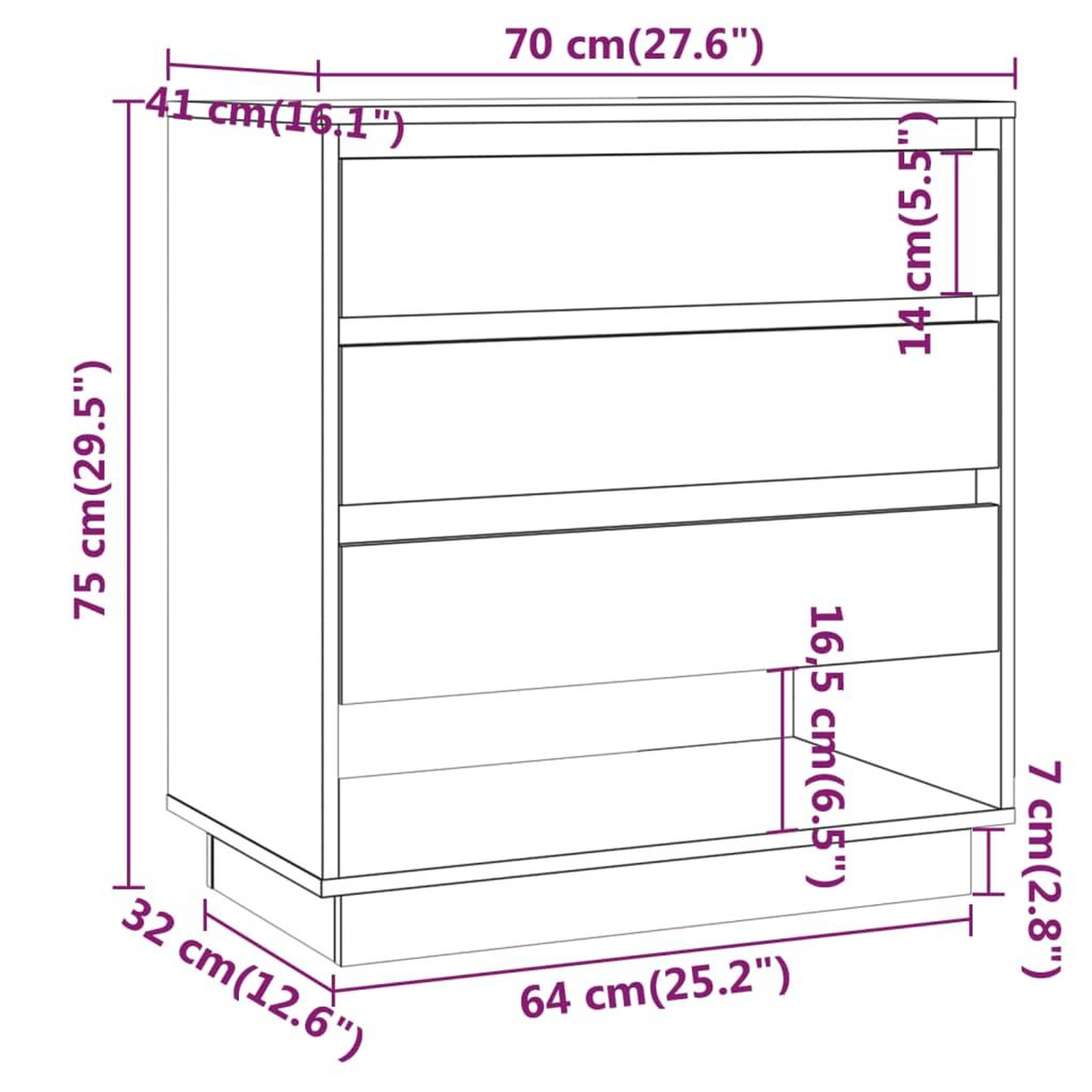 Voir la diapositive 6 : VIDAXL Buffet Chene sonoma 70x41x75 cm Bois d'ingenierie