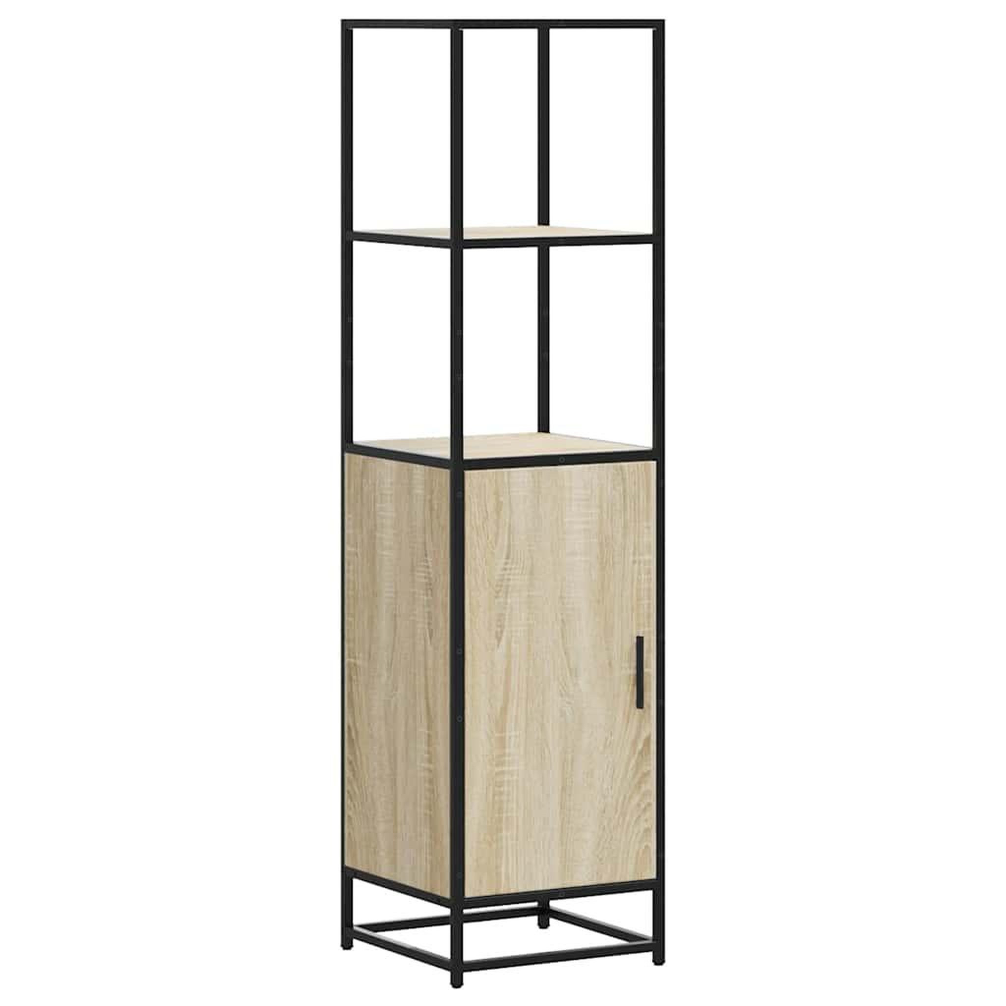 Voir la diapositive 2 : VIDAXL Buffet haut chene sonoma 35,5x35x139 cm bois d'ingenierie metal